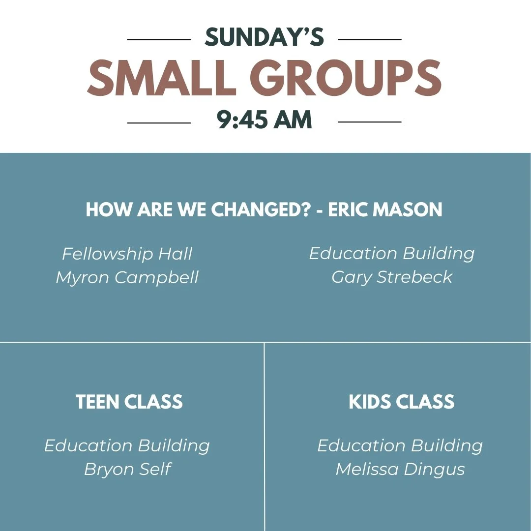 We're so thankful for our small groups - we hope they're an encouragement to you this week!