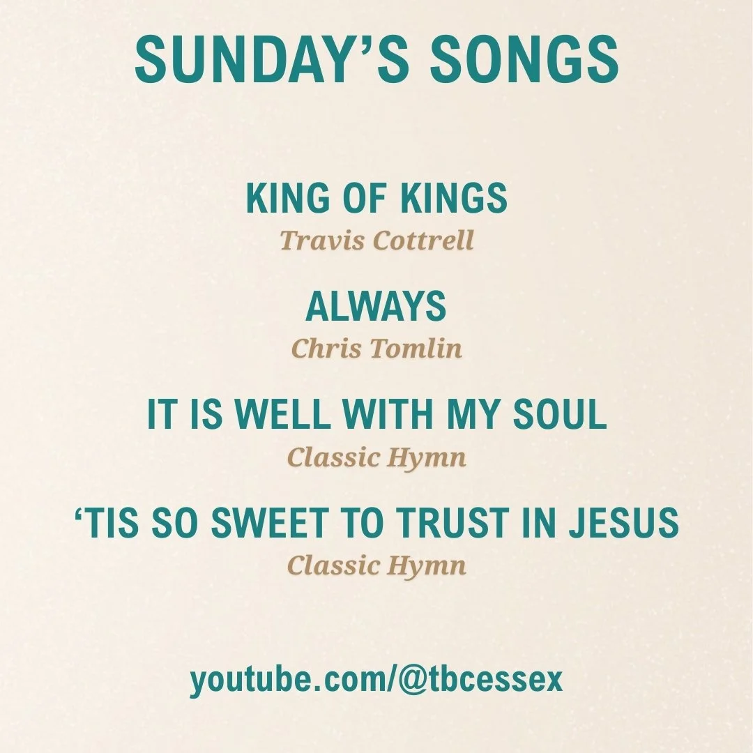 We're studying John 14:27-31 this Sunday, and we'd encourage you to read through the passage and listen to these songs in preparation for worship!
