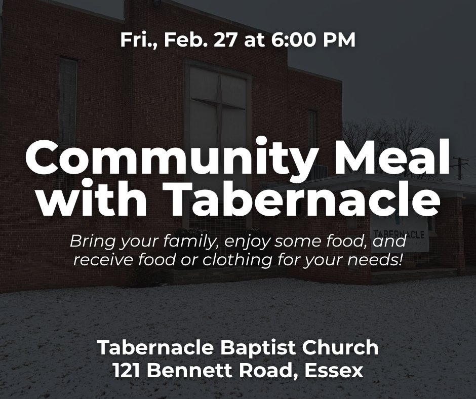The winter season can be lonely, and often accentuates the sorrows we feel in life. We've got a community meal this Friday specifically to help you (and others) know that you're not alone, and that God (and Tabernacle) love you and care about you!