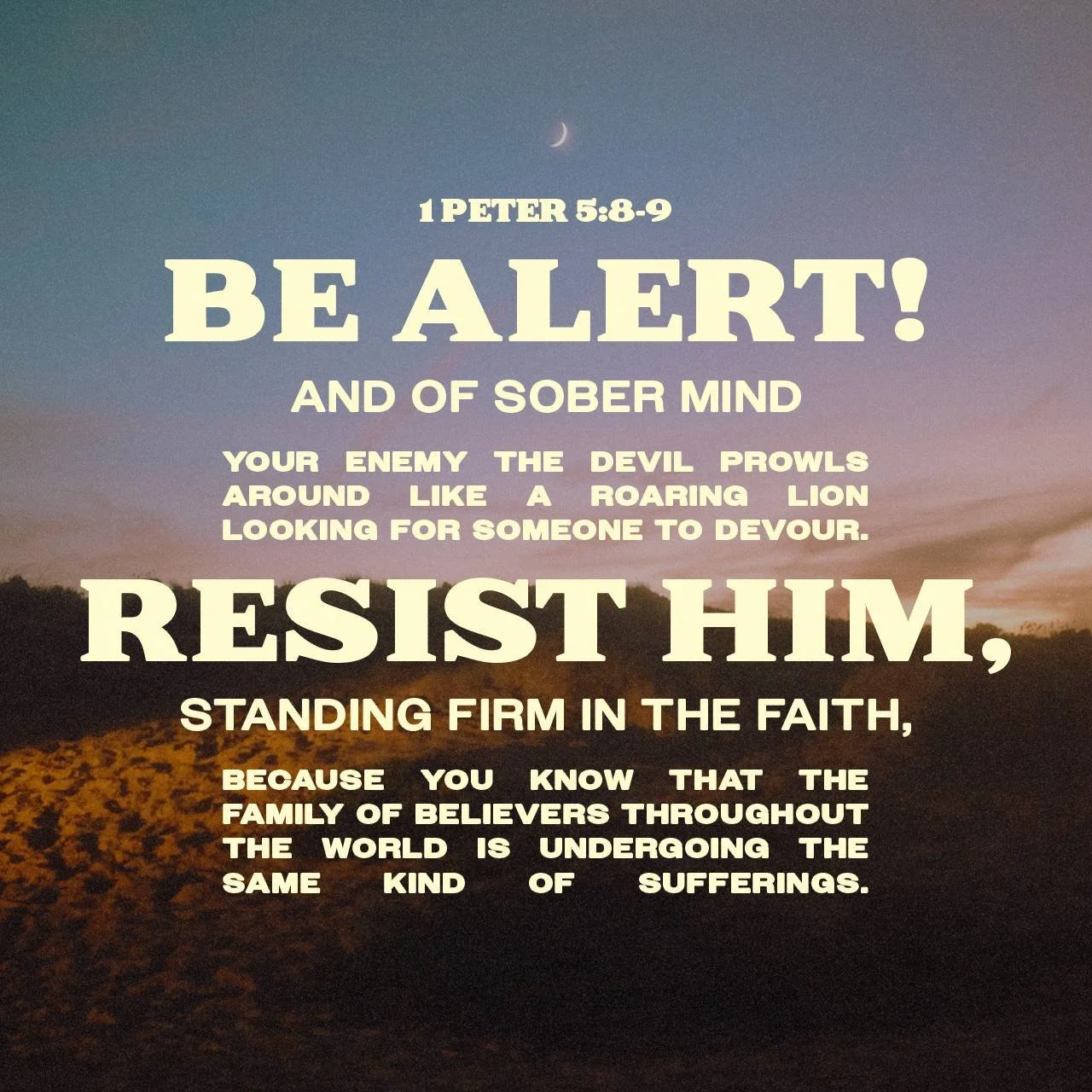 Satan wants you to disobey or disregard God, and experience judgment as a result, so he will use health struggles, natural disasters, or even other people to get you off of the path. Resist him, and stand firm in your faith and in your obedience to t