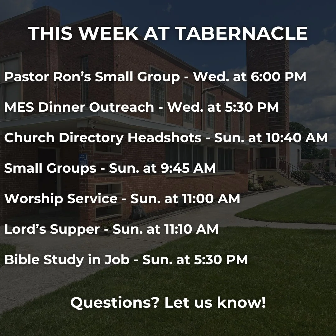 We're excited for this week at Tabernacle!!