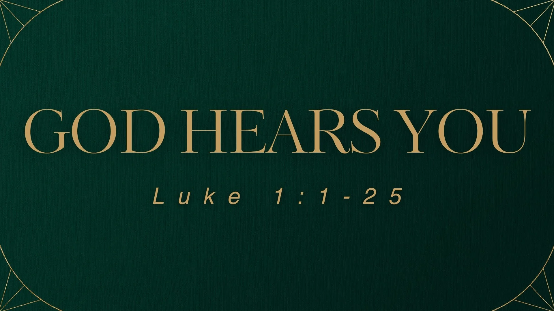 Luke 1:1-25 - God Hears You