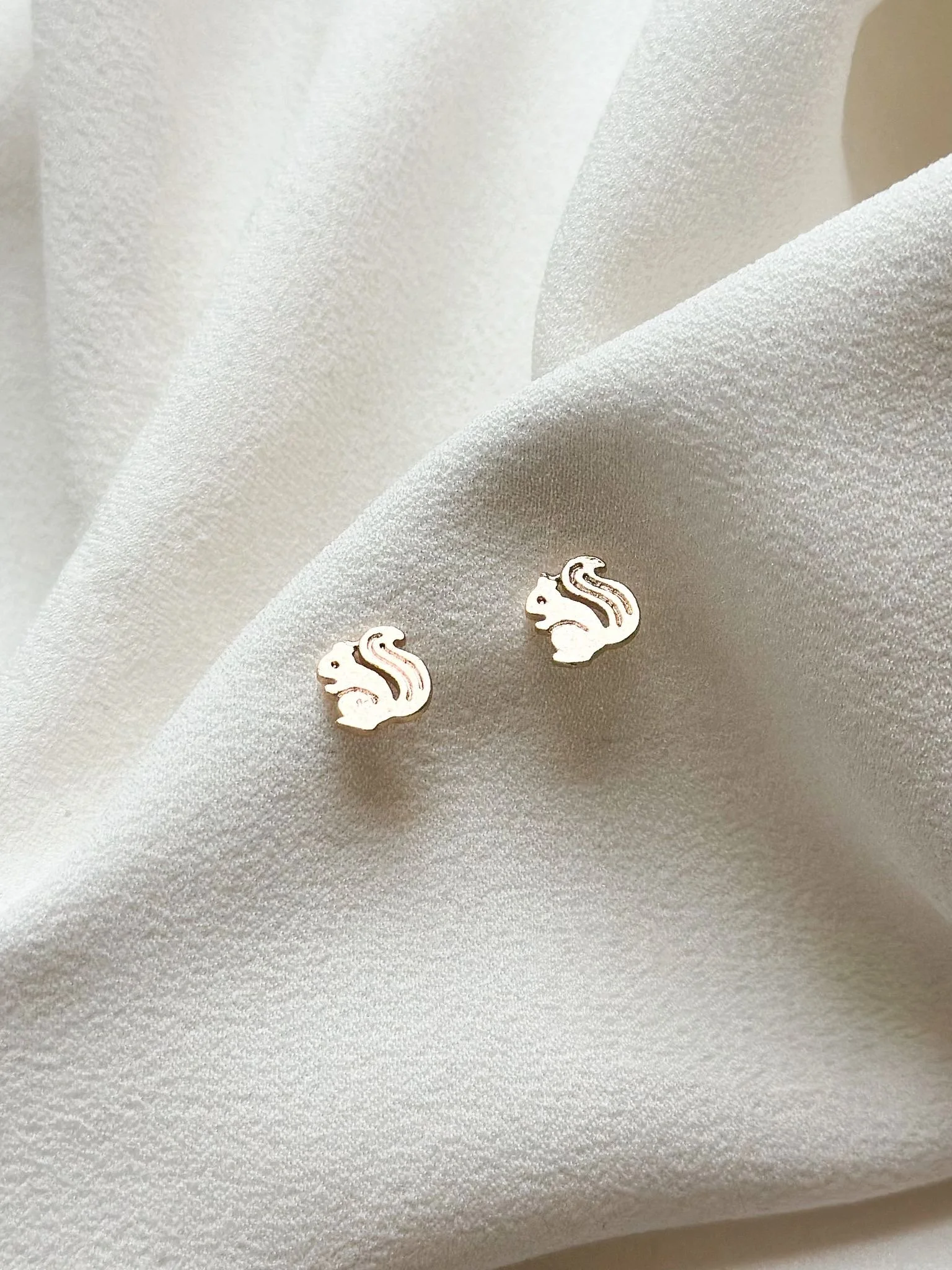 Wildlife Collection- 18k Gold Squirrel Stud Earrings