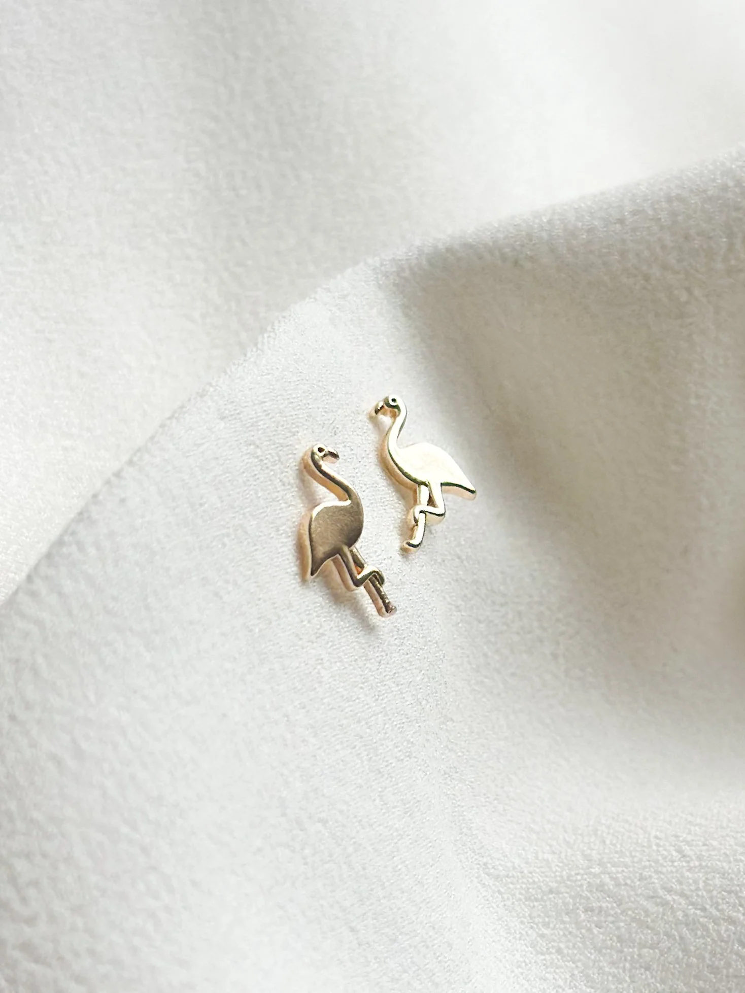 Wildlife Collection- 18k Gold Flamingo Stud Earrings