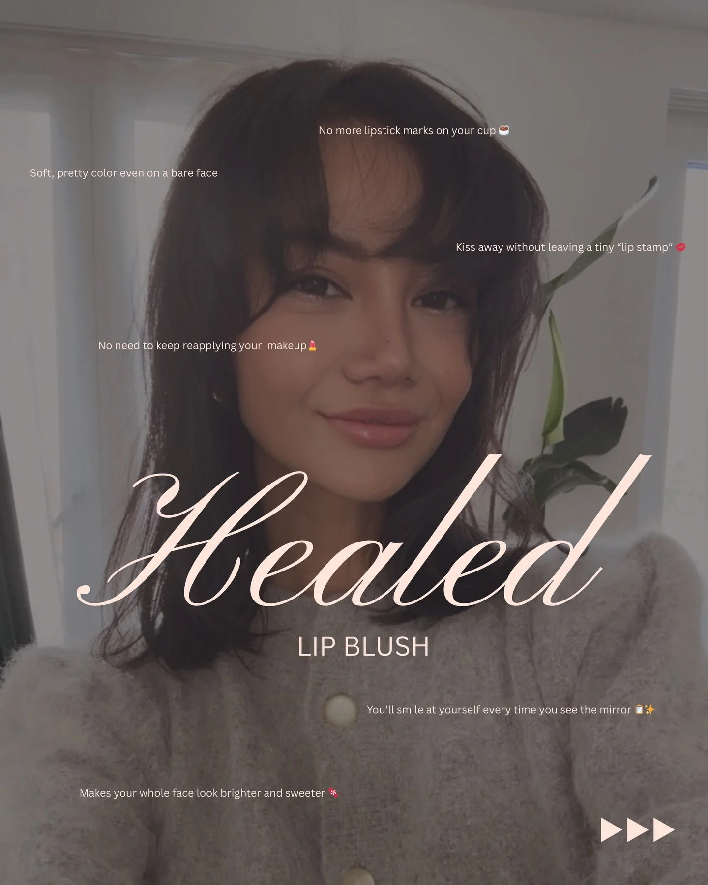 /
LIP BLUSH🍒✨

⚫︎Why Lip Blush is the Cutest Upgrade ⚫︎

&bull; Soft, pretty color even on a bare face🧖🏻&zwj;♀️
&bull; No more lipstick marks on your cup ☕️
&bull; No need to keep reapplying your makeup💄
&bull; Kiss away without leaving a tiny &l