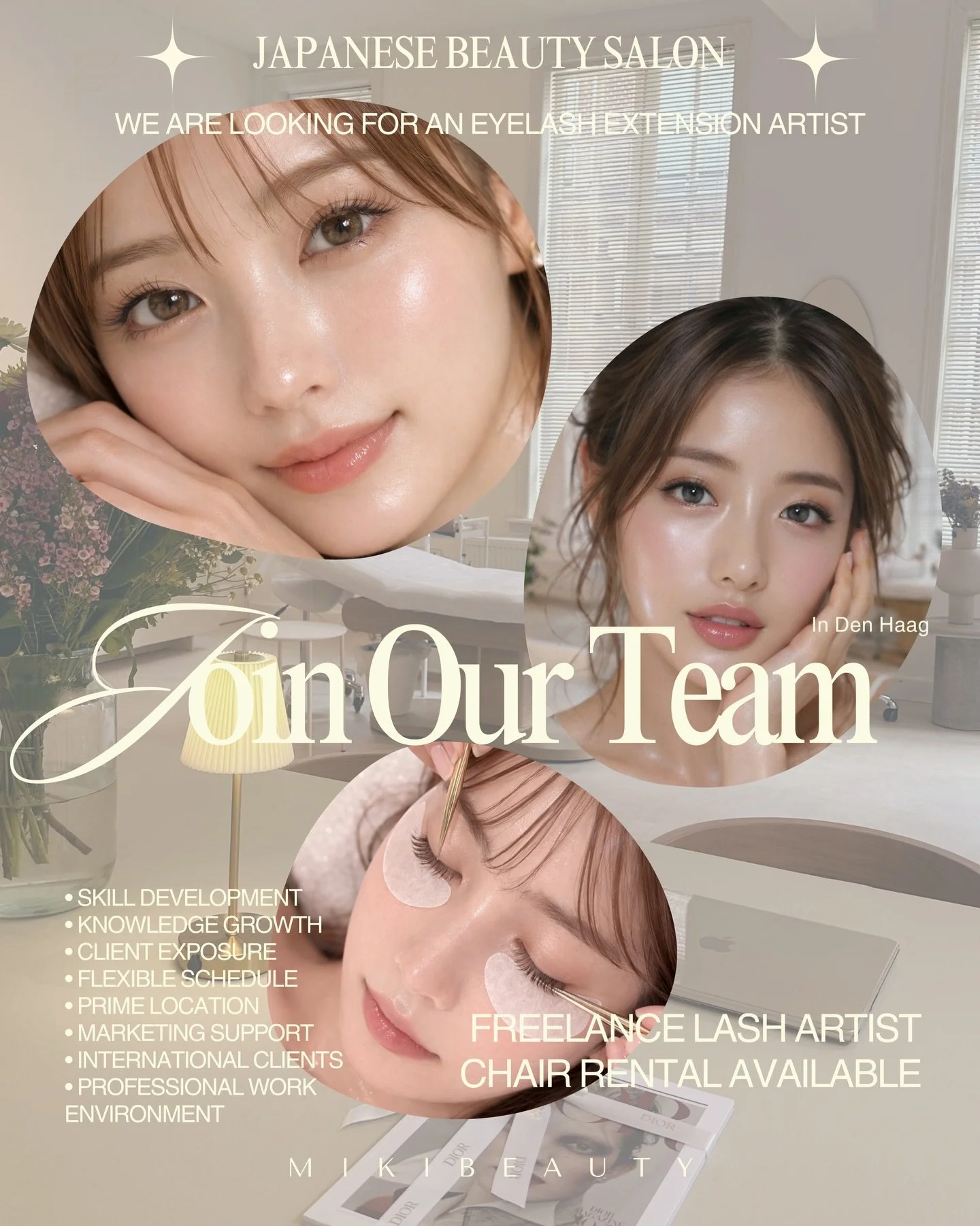 /
𝙒𝙚 𝙖𝙧𝙚 𝙡𝙤𝙤𝙠𝙞𝙣𝙜 𝙛𝙤𝙧 𝙖 𝙩𝙖𝙡𝙚𝙣𝙩𝙚𝙙 𝙀𝙮𝙚𝙡𝙖𝙨𝙝 𝙀𝙭𝙩𝙚𝙣𝙨𝙞𝙤𝙣 𝘼𝙧𝙩𝙞𝙨𝙩 𝙩𝙤 𝙟𝙤𝙞𝙣 𝙤𝙪𝙧 𝙩𝙚𝙖𝙢♡

📍Located 5 minutes from Den Haag Central Station

Benefits

&bull; Skill development
&bull; Knowledge growth
&bull