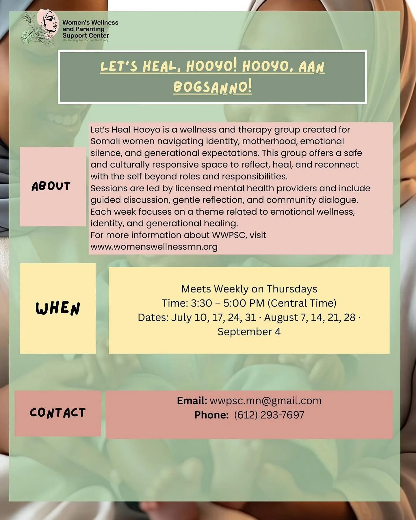 This Thursday, our weekly virtual group session is set to occur, featuring a discussion on identity and the emotional silence of oneself.#minnesota 

Register the llink below 

https://us06web.zoom.us/meeting/register/gKpfRWJoR_qZSLSeKKGUEQ

#somalia
