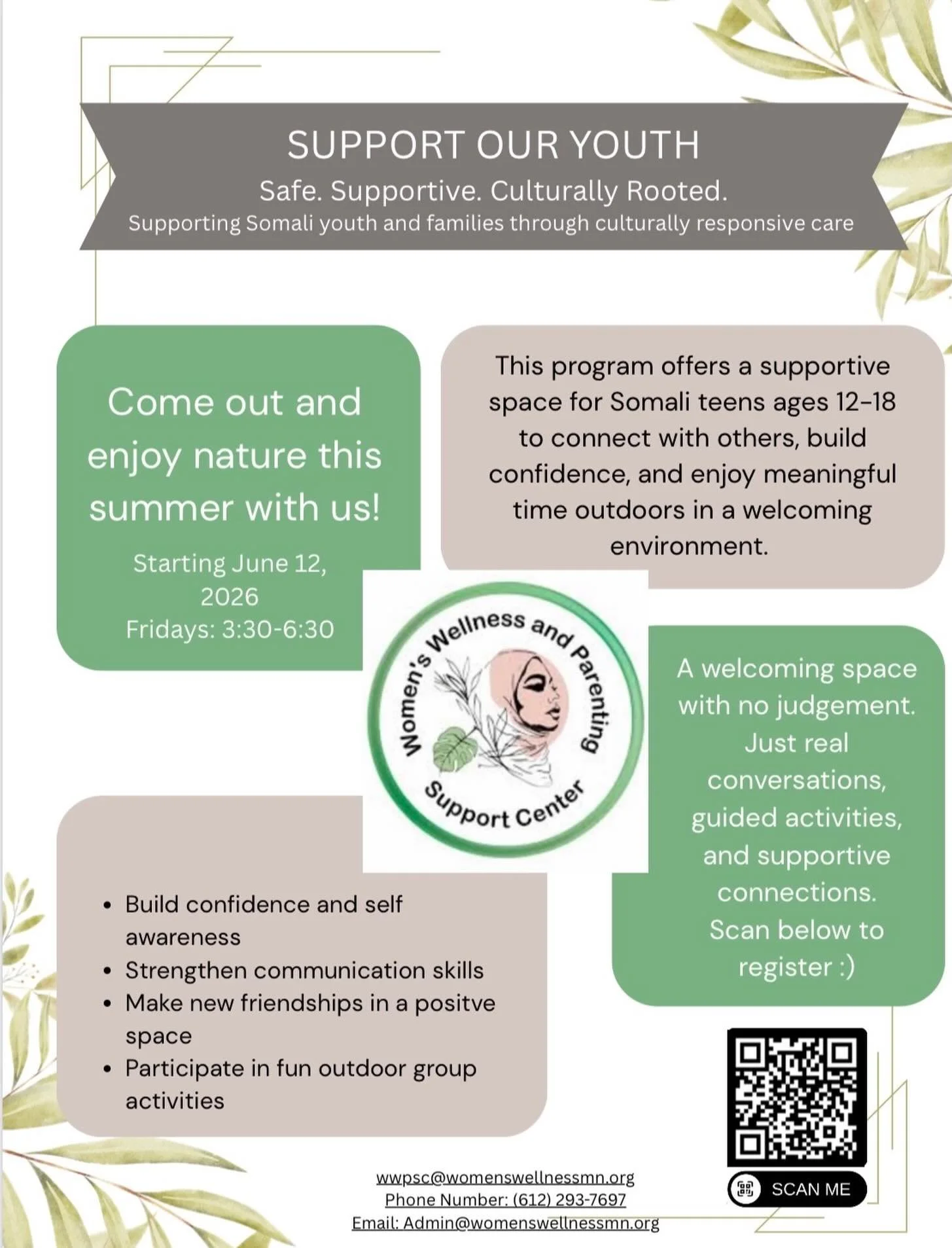 🌿 Exciting news! WWPSC is launching Support Our Youth this summer! 🌞

 IT&rsquo;S HAPPENING! WWPSC&rsquo;s Support Our Youth program is officially launching! 🎉

📅 Starting June 12, 2026
📆 Every Friday | 3:30&ndash;6:30 PM

A safe, culturally roo