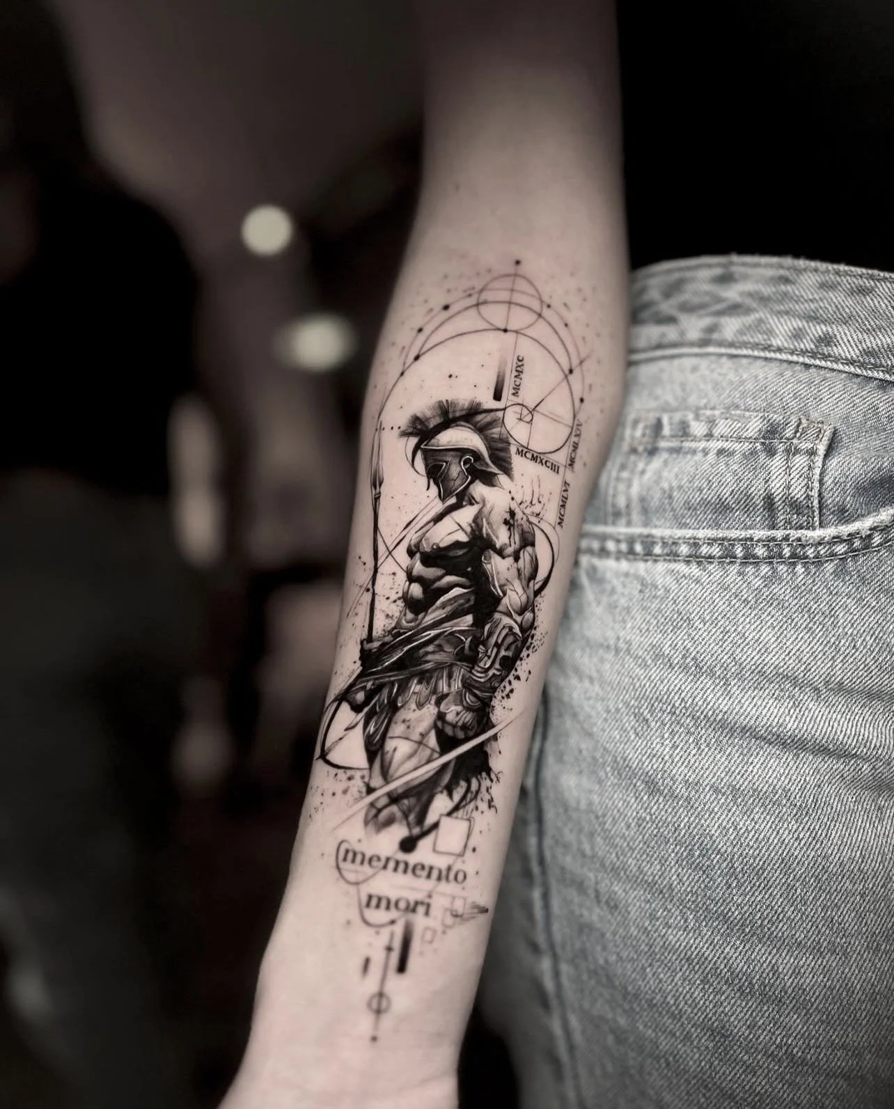 Tatuagem guerreiro no braço, estúdio de tatuagem Lisboa