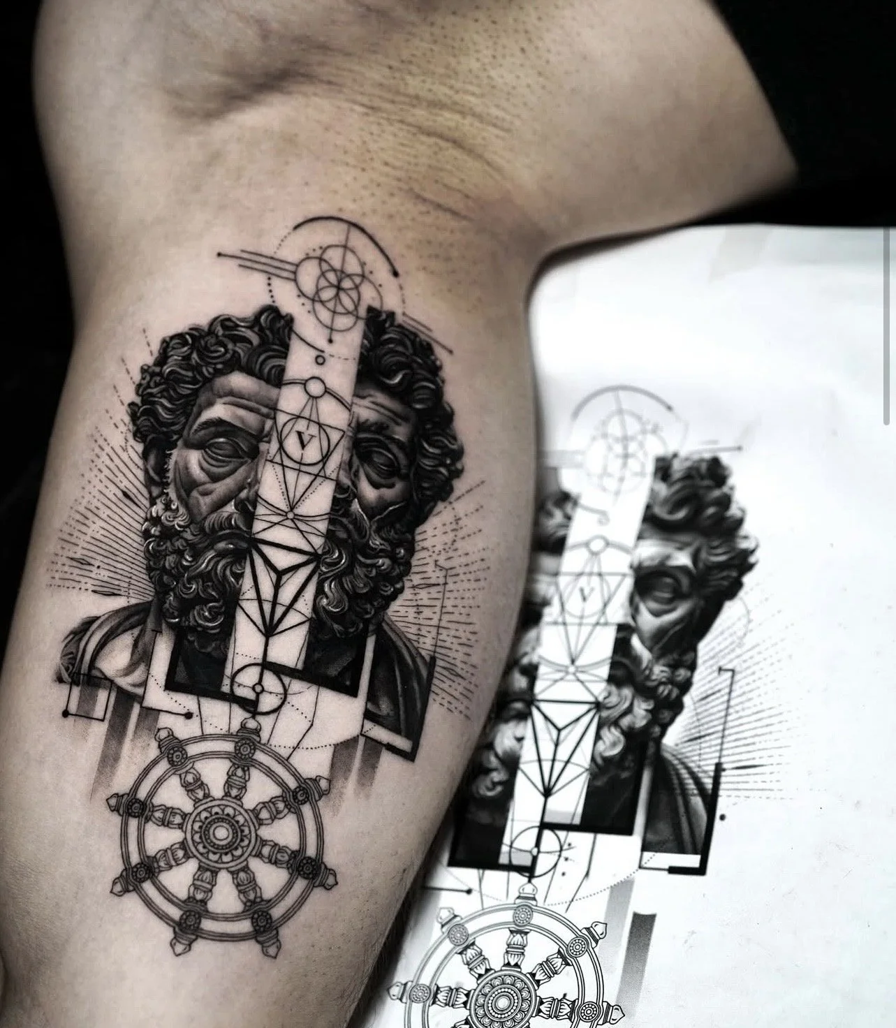 Tatuagem marcus Aurelius, estúdio de tatuagem Lisboa
