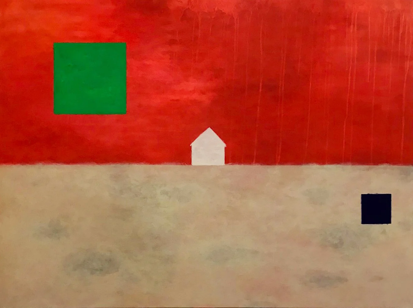 'Tree, House And A Well' - 100 x 70 cm