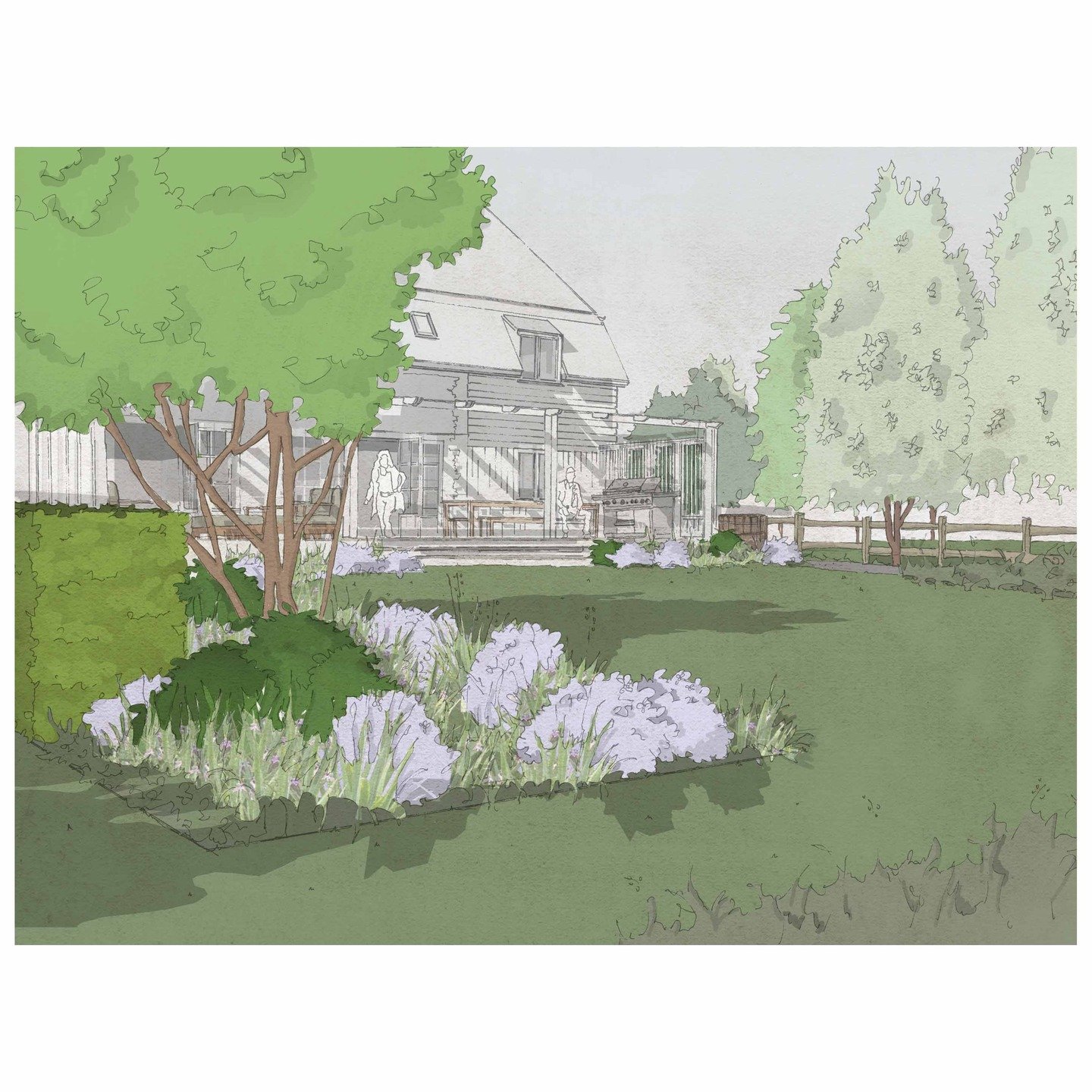Visualisations &ndash; We use multiple tools to help show how our clients gardens can be transformed. From the reality of a busy construction site to a beautiful calm space that they can enjoy. At our project in Privett Hampshire our clients were tra