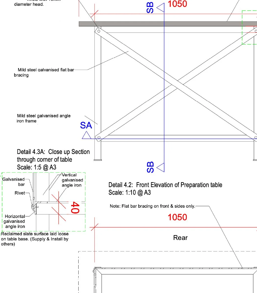 Detailed drawings of all elements allows contractors and specialists to accurately quote and build gardens.