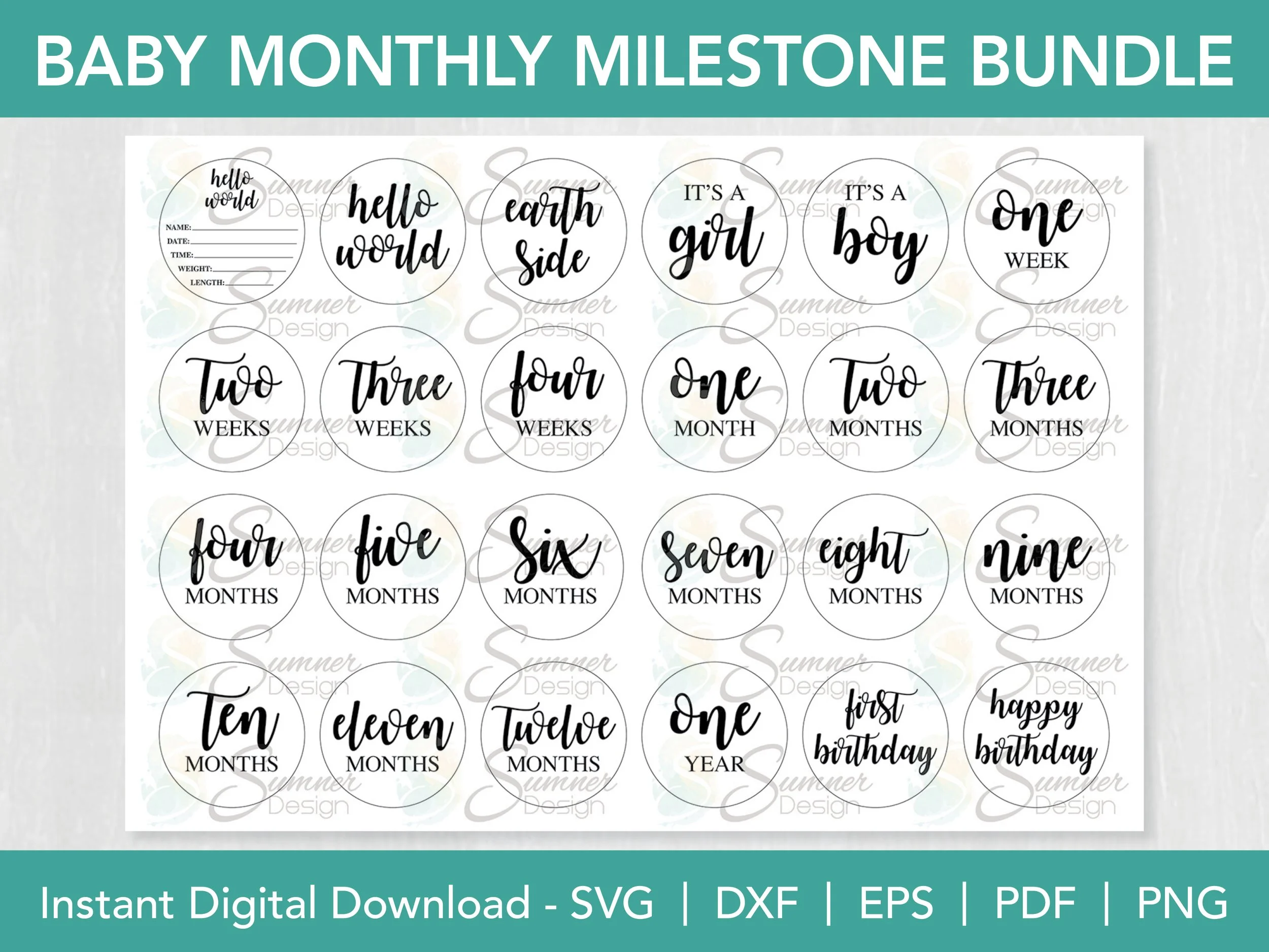 Baby Milestone Discs Laser Cut Files | Newborn Photo Props (Digital Download)