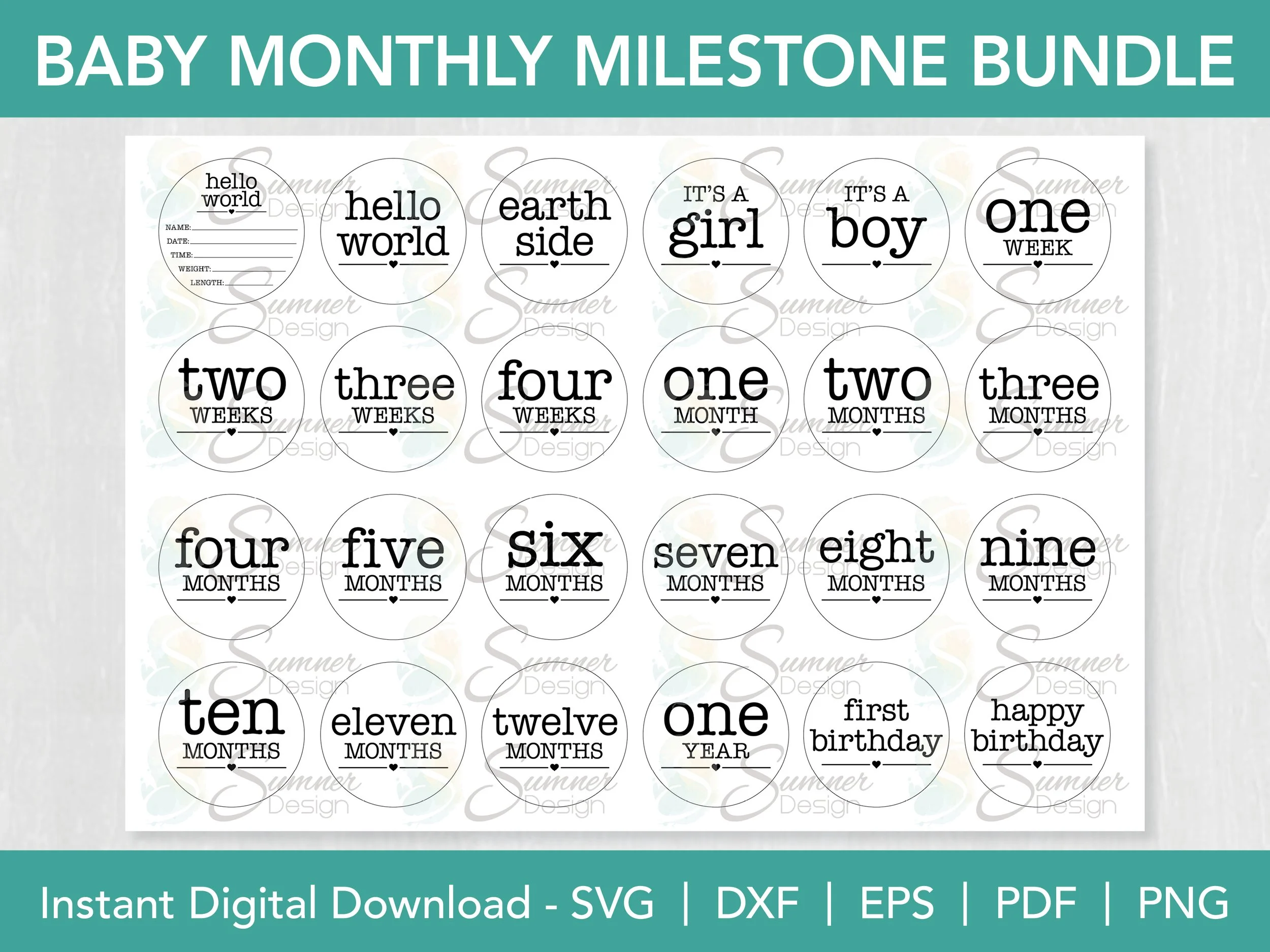 Baby Milestone Discs Laser Cut Files | Newborn Photo Props (Digital Download)