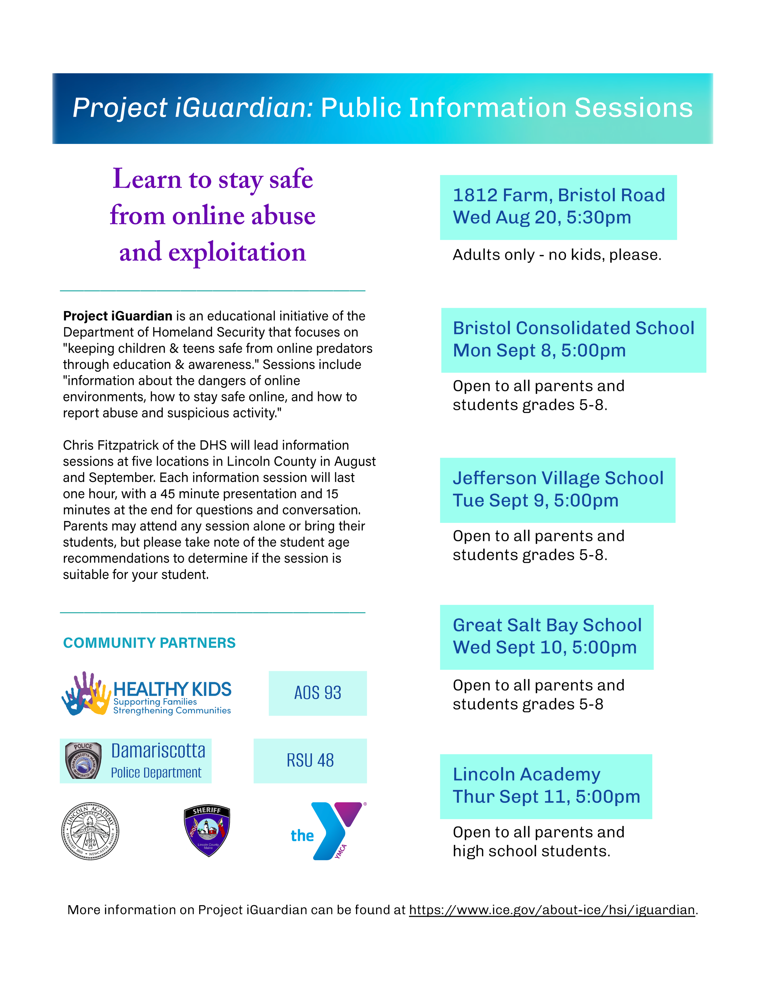 Project iGuardian: Public Information Session