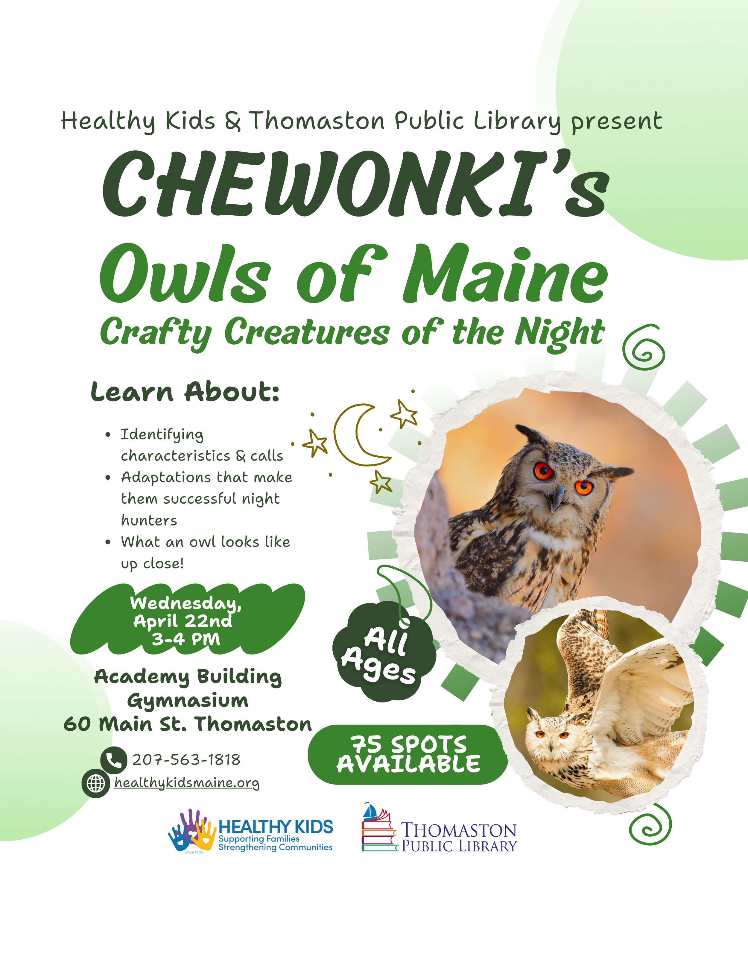 Chewonki’s Owls of Maine Crafty Creatures of the Night