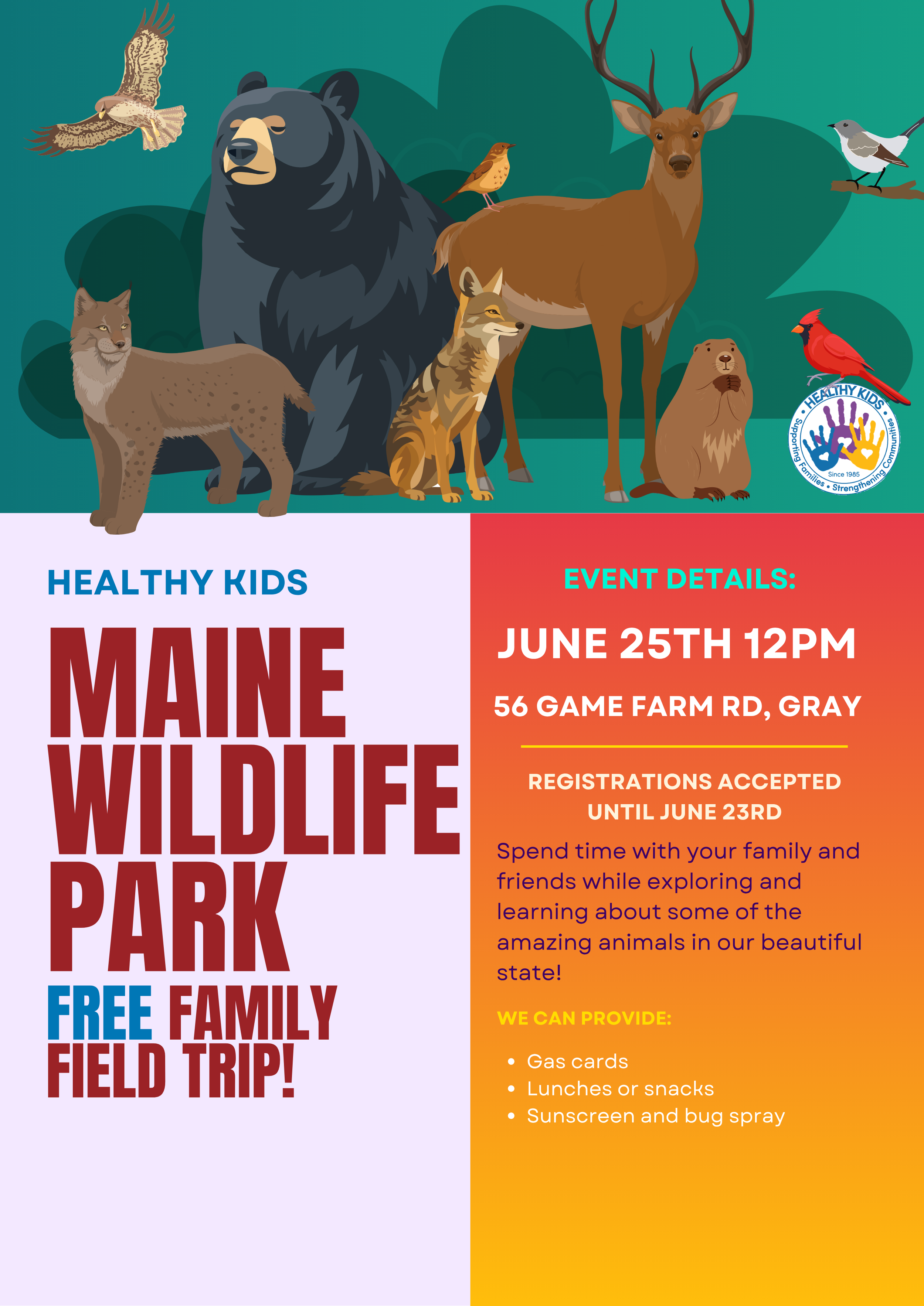 Maine Wildlife Park Free Family Field Trip