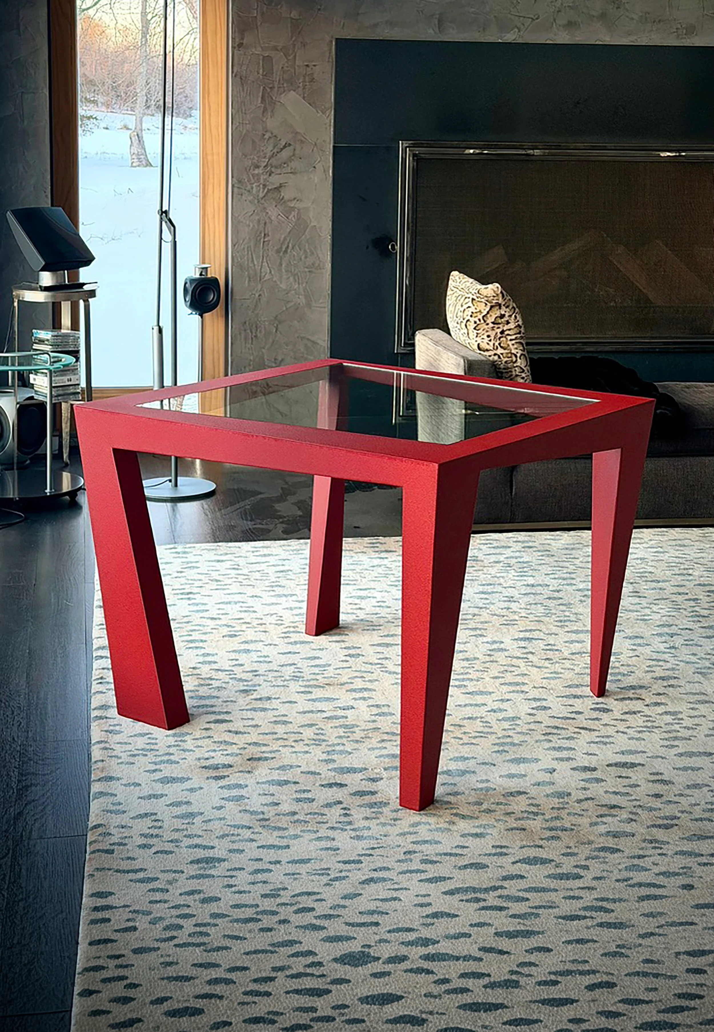 Powder Coated Steel, Glass
40"W x 40"D x 30.25"H