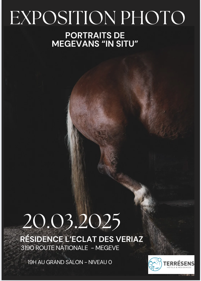 Réalisation et mise en place d’une exposition permanente de portraits “in situ” pour la livraison d’une résidence hotelière à Megève. 