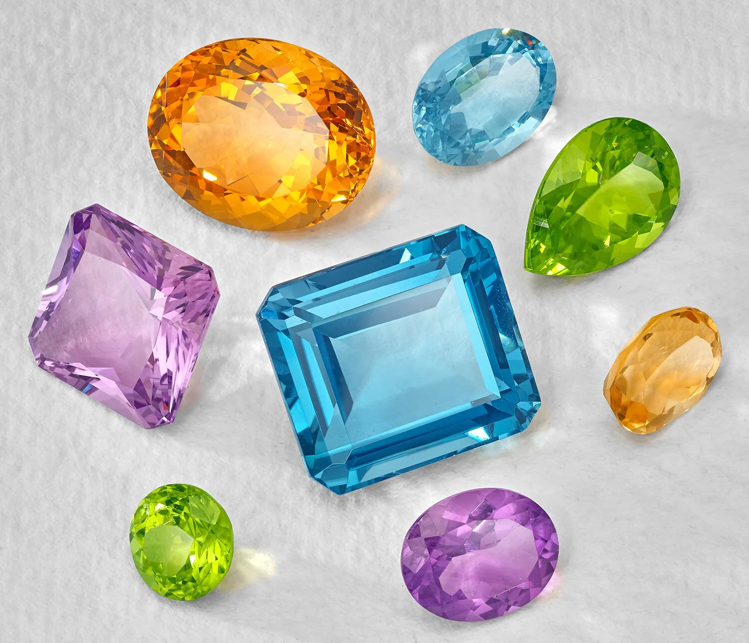 sparkling jewellery gem stones of different colours create this packshot by Chris Howlett