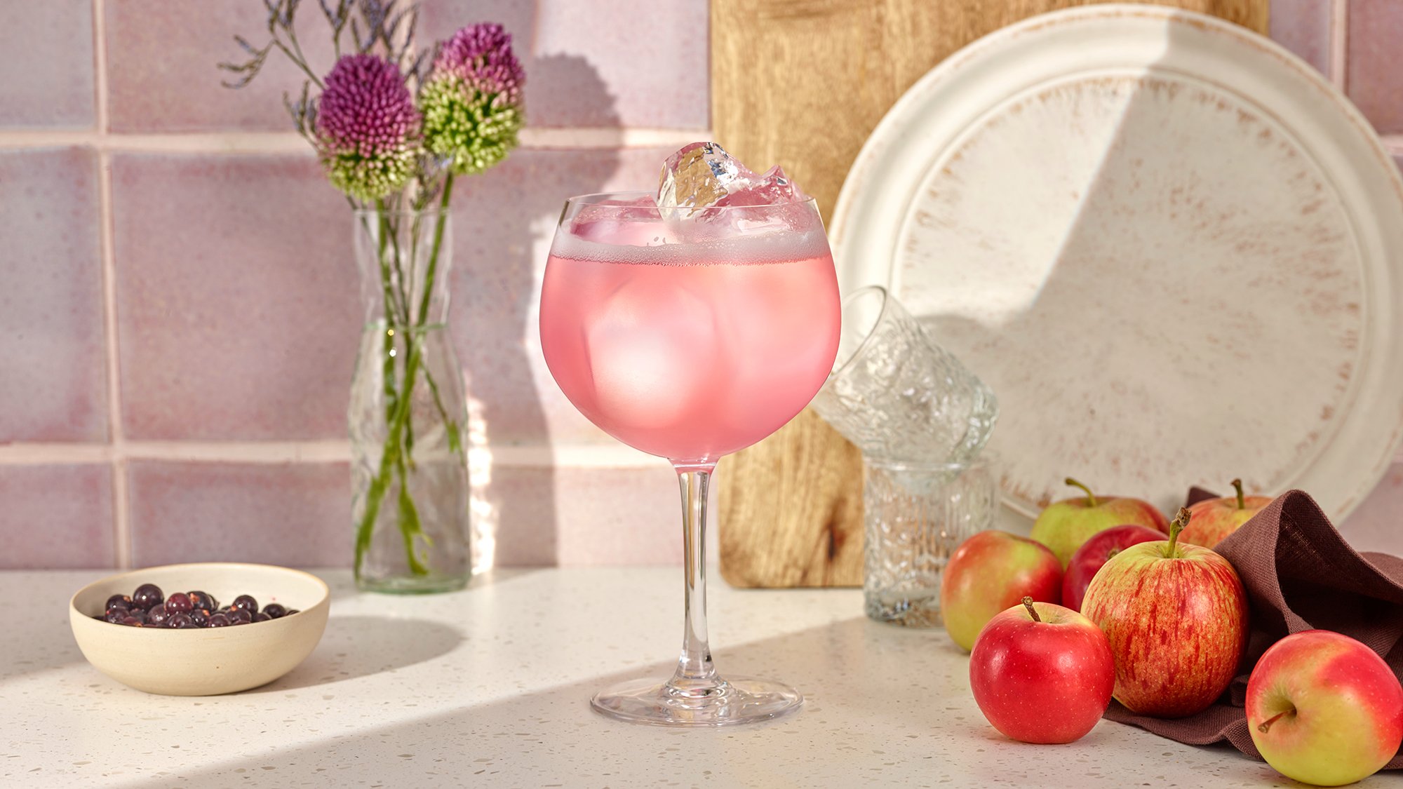 lifestyle drinks photographer with ingredients in kitchen