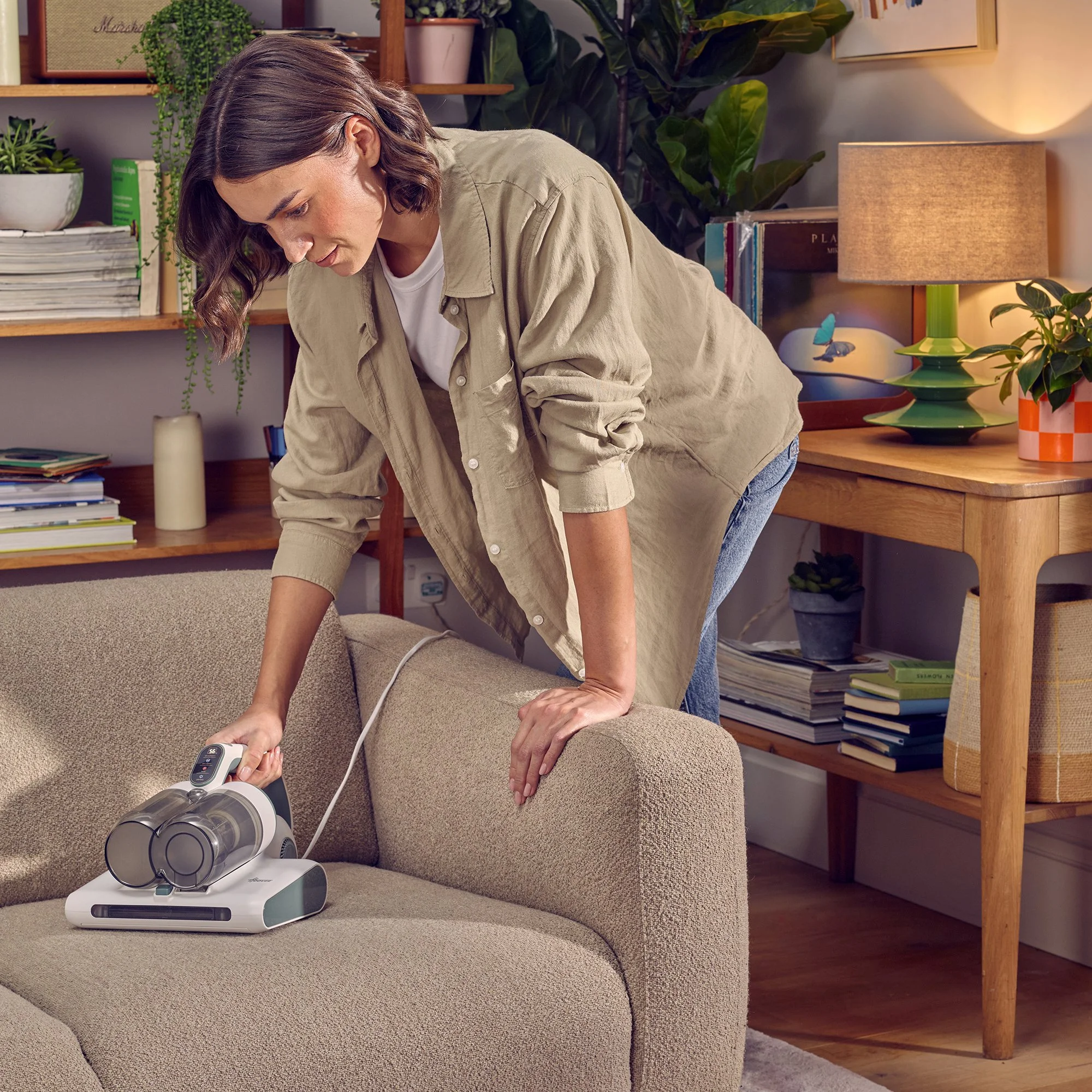 product photography on location with model doing house work