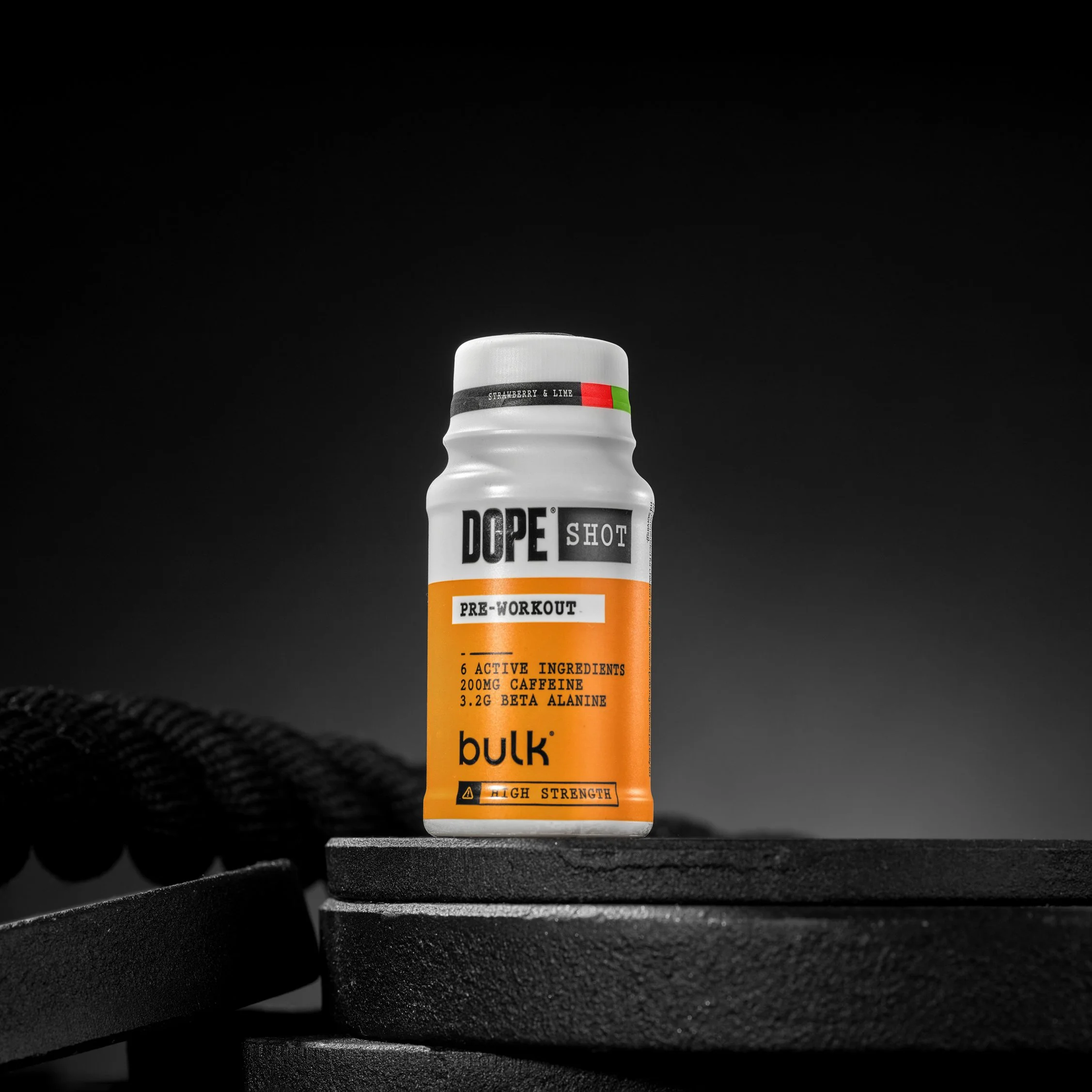 Bulk pre workout mini drinks shot in lifestyle environment