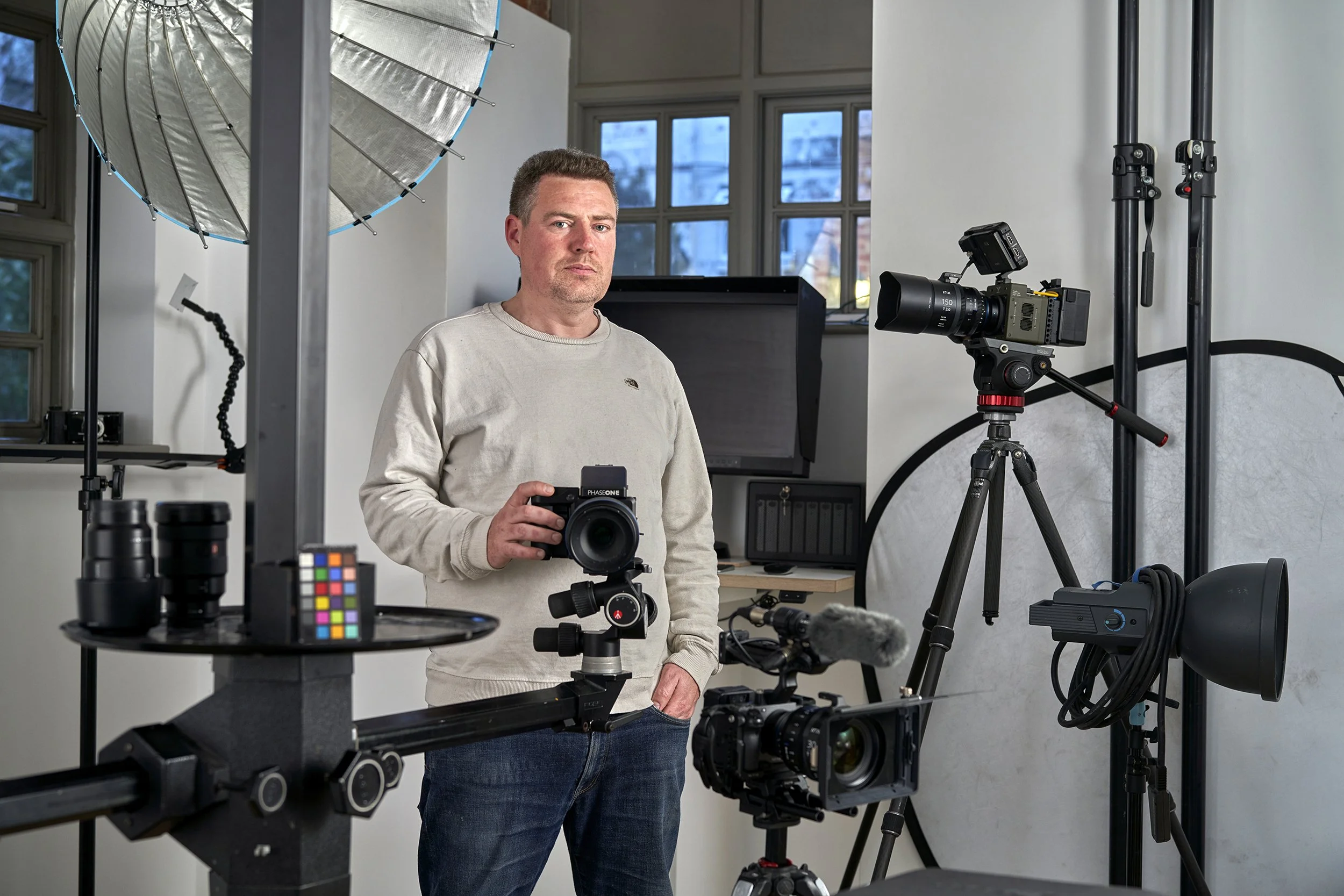 Chris Howlett commercial still life photographer in his London studio