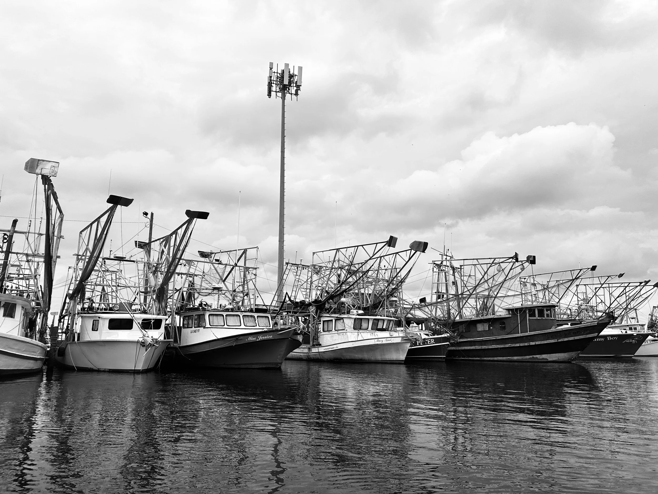 Shrimp boats docked in Buras Louisiana. 