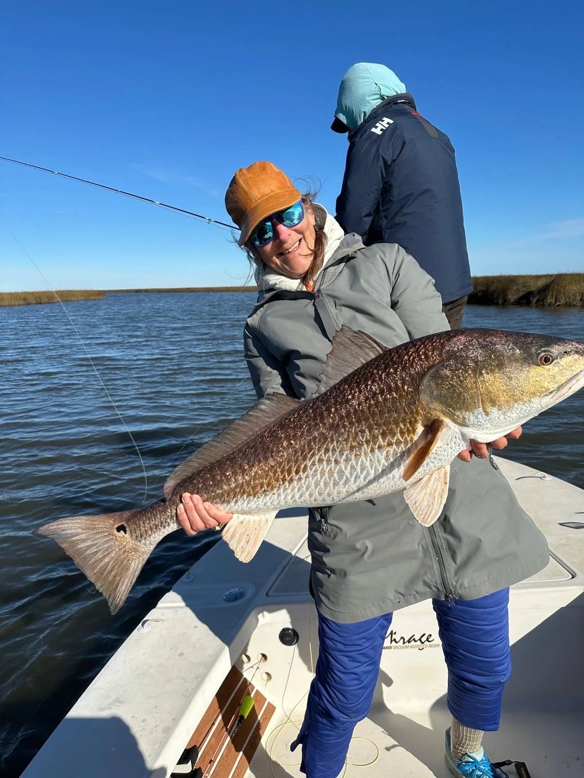 Redfish caught on fly rod near Hopedale Louisiana