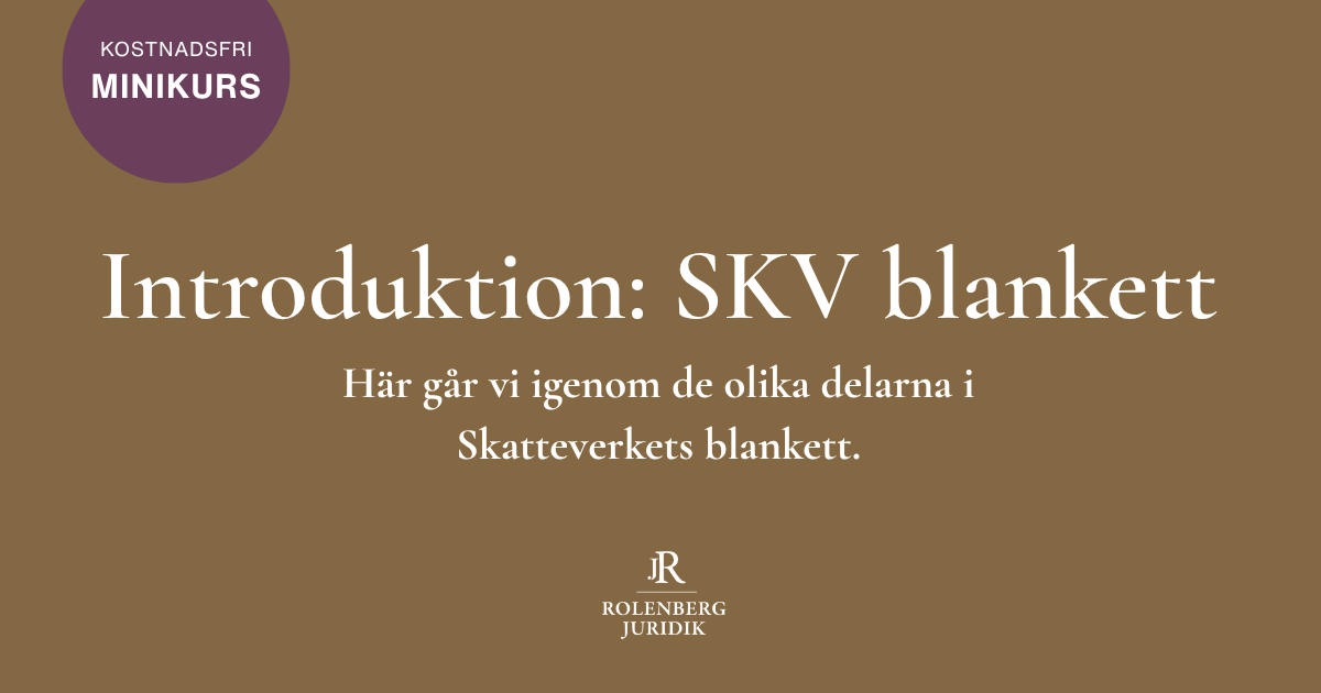 Introduktion: Skatteverkets blankett