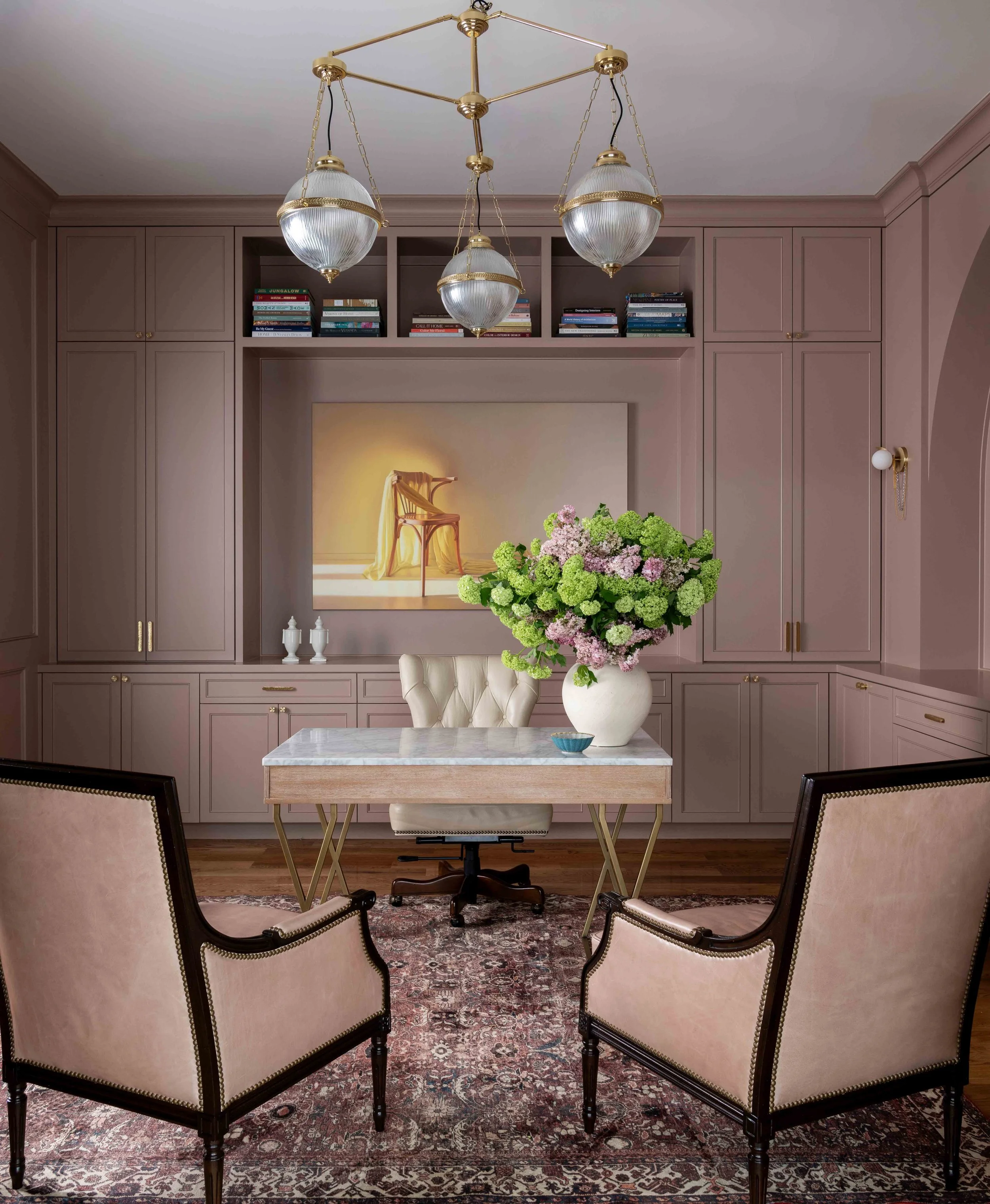 Custom built-ins in home office at 3304 Hidden Trail.