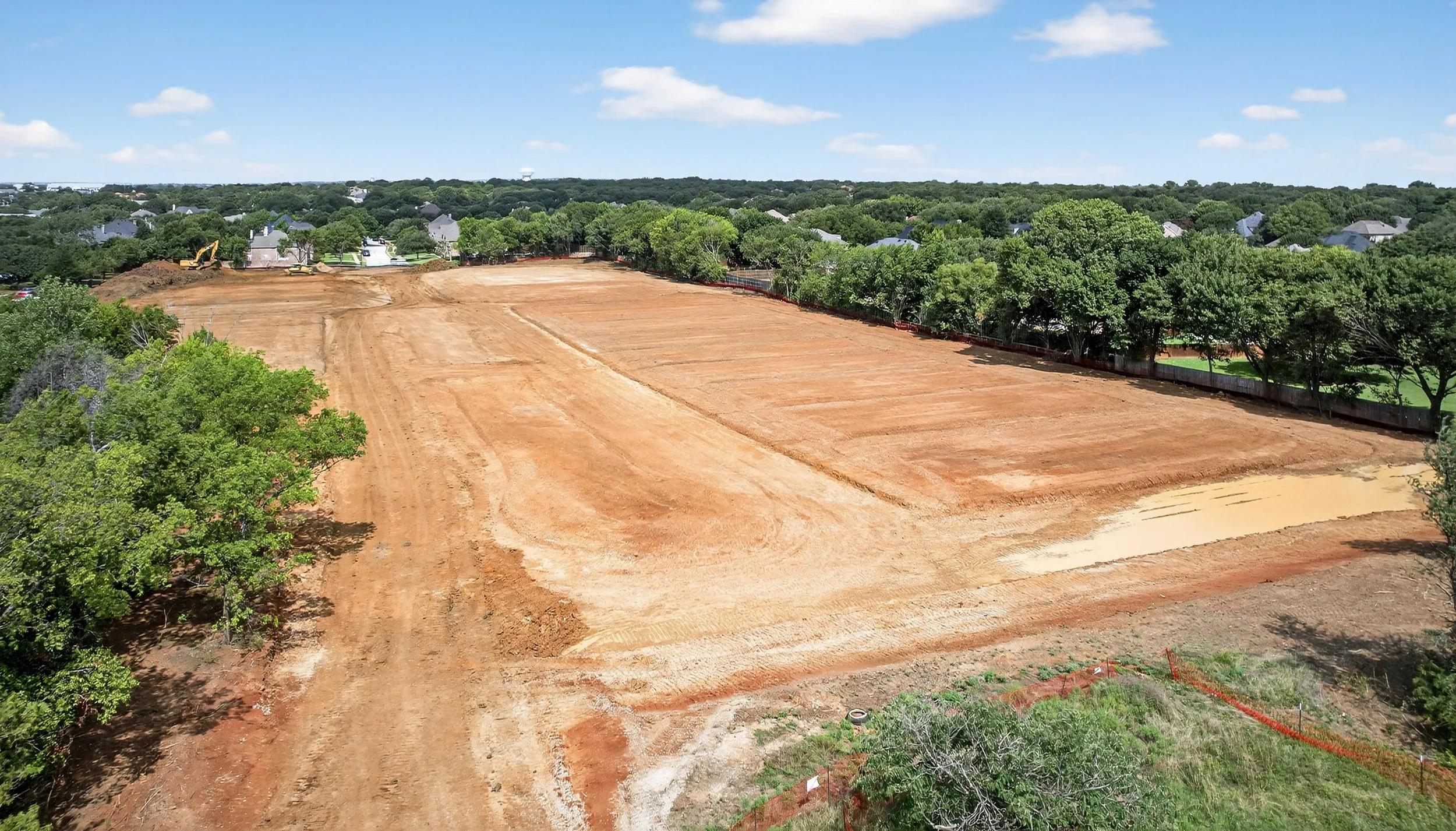 Aerial view of WillowTree Gardens custom home site.