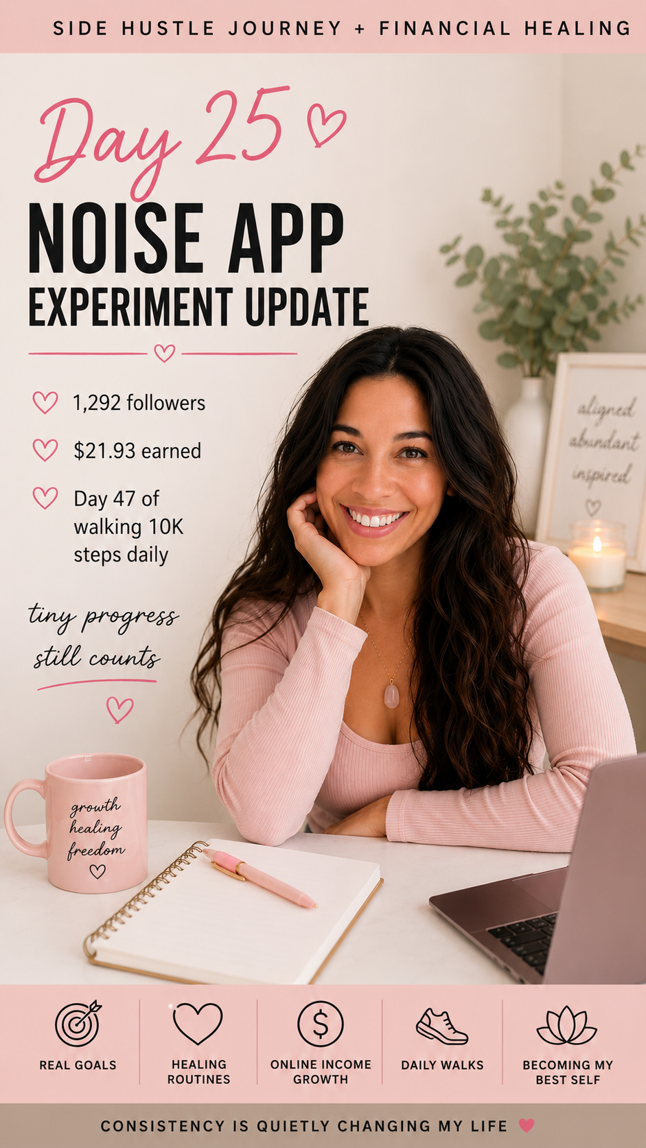 Day 25 Results: My 30-Day Noise App Experiment (Real Earnings + What's Actually Changing) 💗