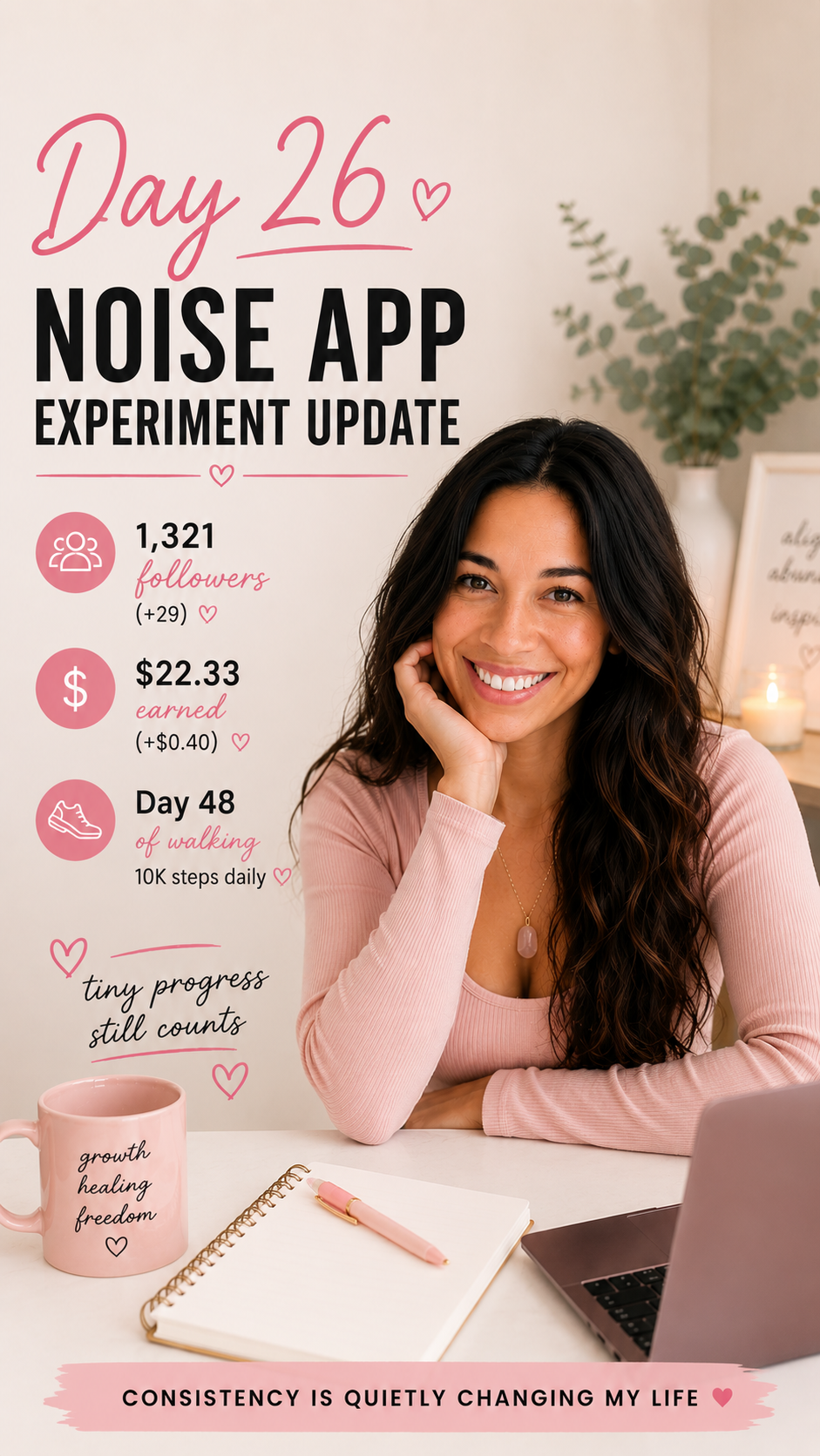Day 26 Results: My 30-Day Noise App Experiment (I'm Actually Becoming Her 💗)