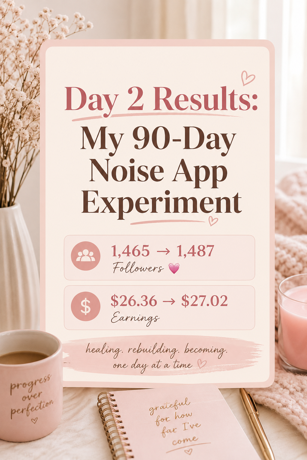 Day 2 Results: My 90-Day Noise App Experiment (Progress Is Already Compounding! 💗)