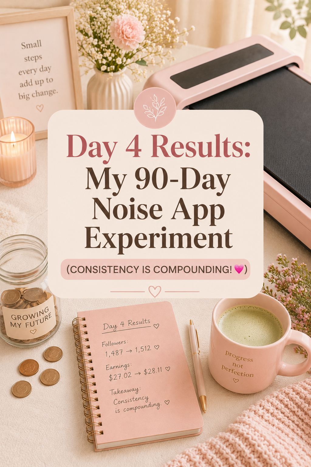 Day 4 Results: My 90-Day Noise App Experiment (Consistency Is Compounding! 💗)