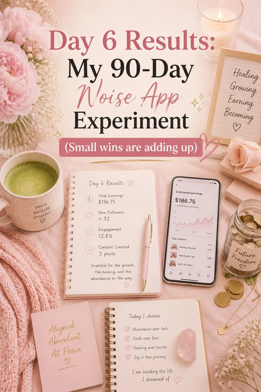 Day 6 Results: My 90-Day Noise App Experiment (Small Wins Are Adding Up! 💗)