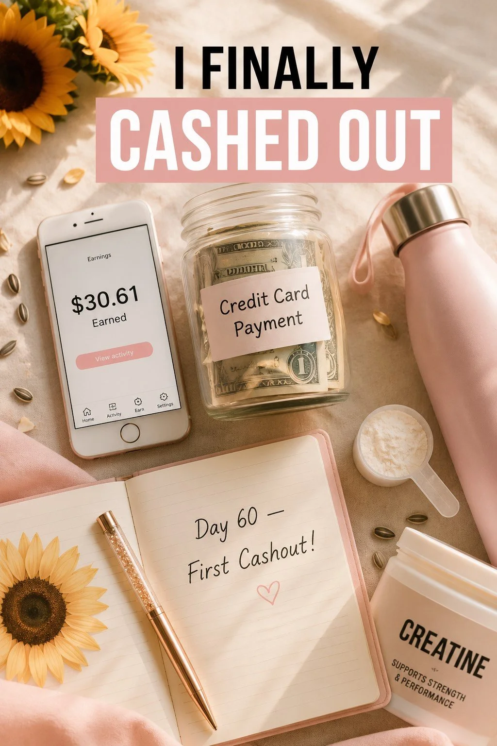 Day 8 Results: My 90-Day Noise App Experiment (I Hit $30 and Cashed Out! 💗)