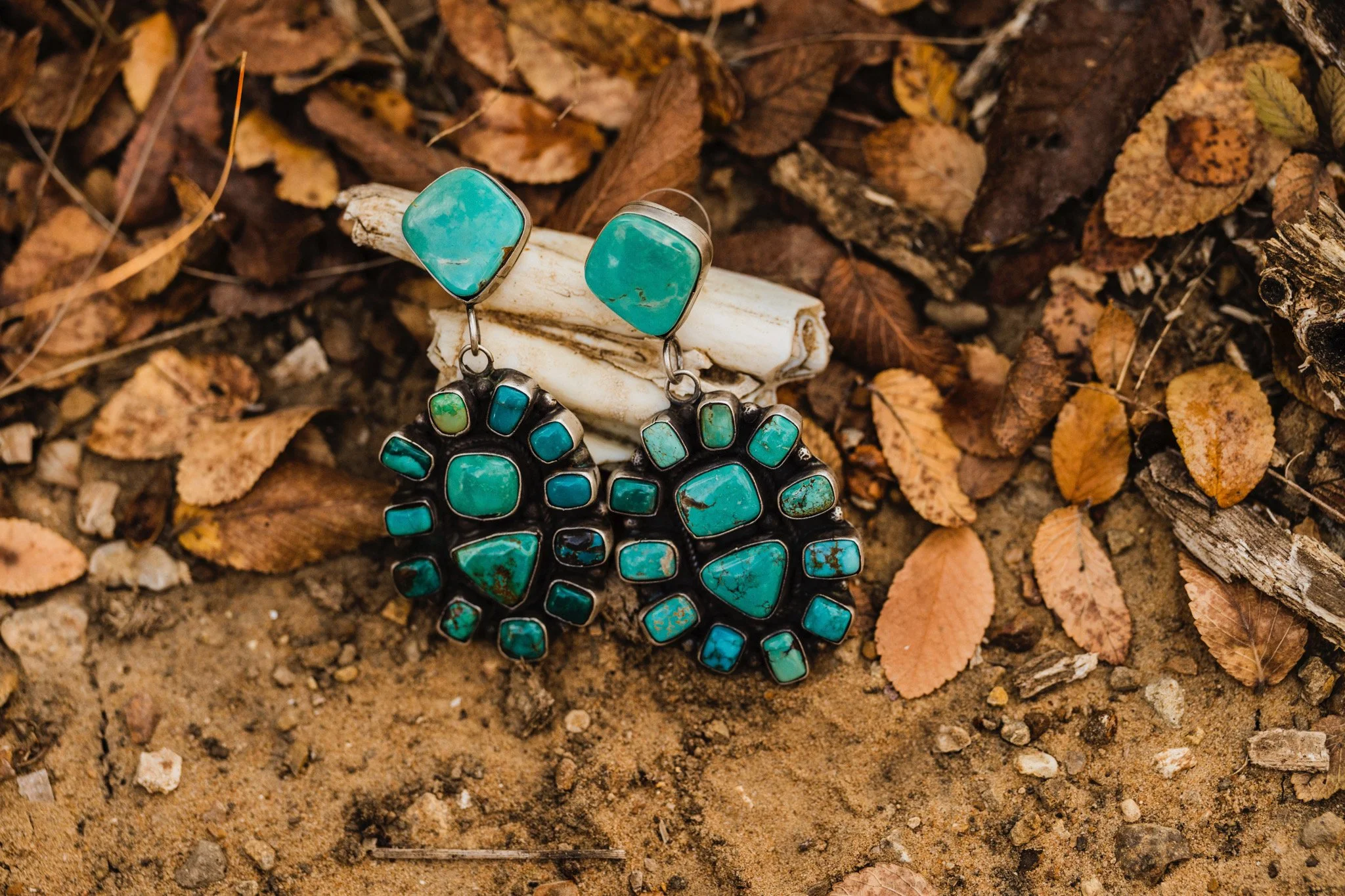 Turquoise Clusters hung on Royston Turquoise