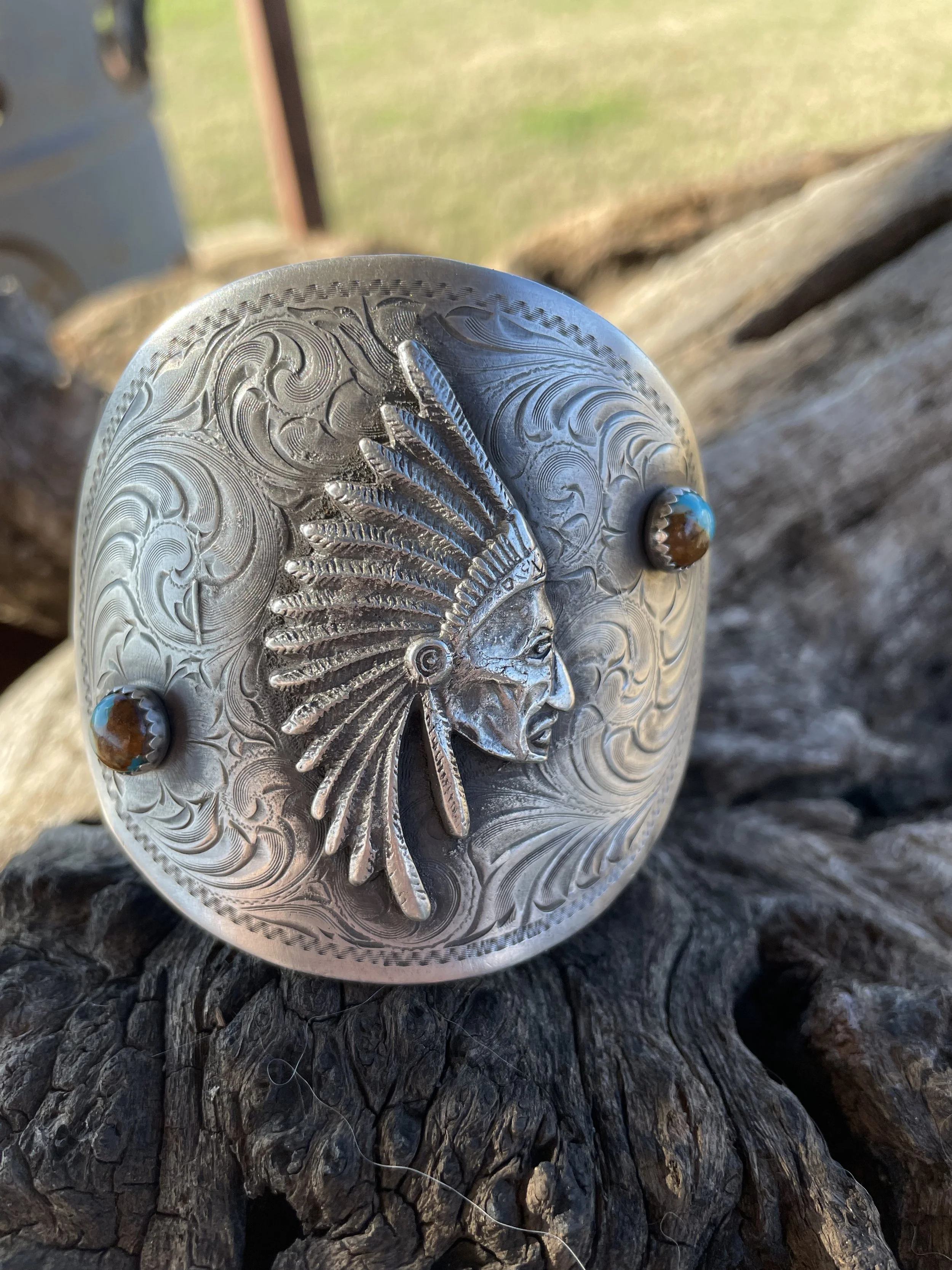 Sterling Silver Engraved Cuff