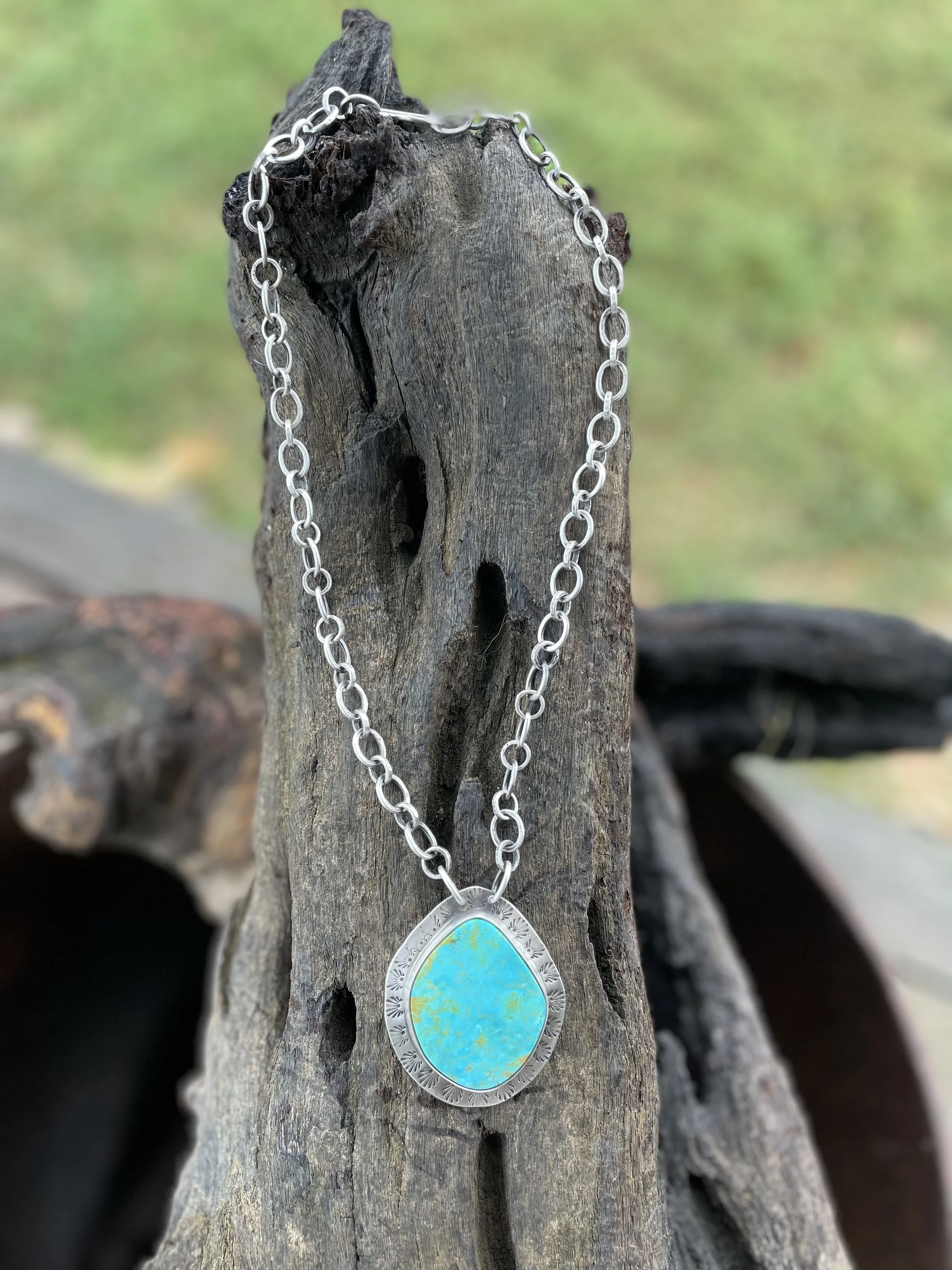 Royston Turquoise and Sterling Silver Pendant