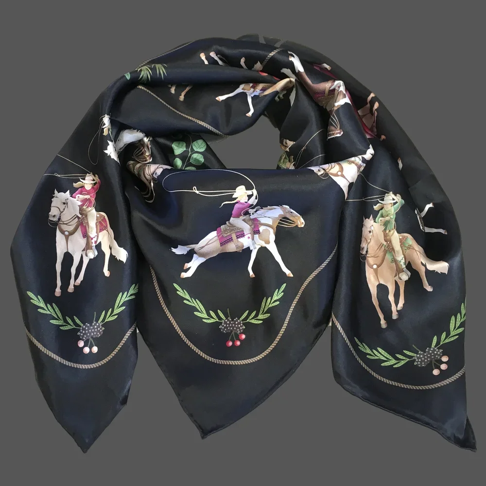 LOOPS AND ROSES WILD RAG - BLACK