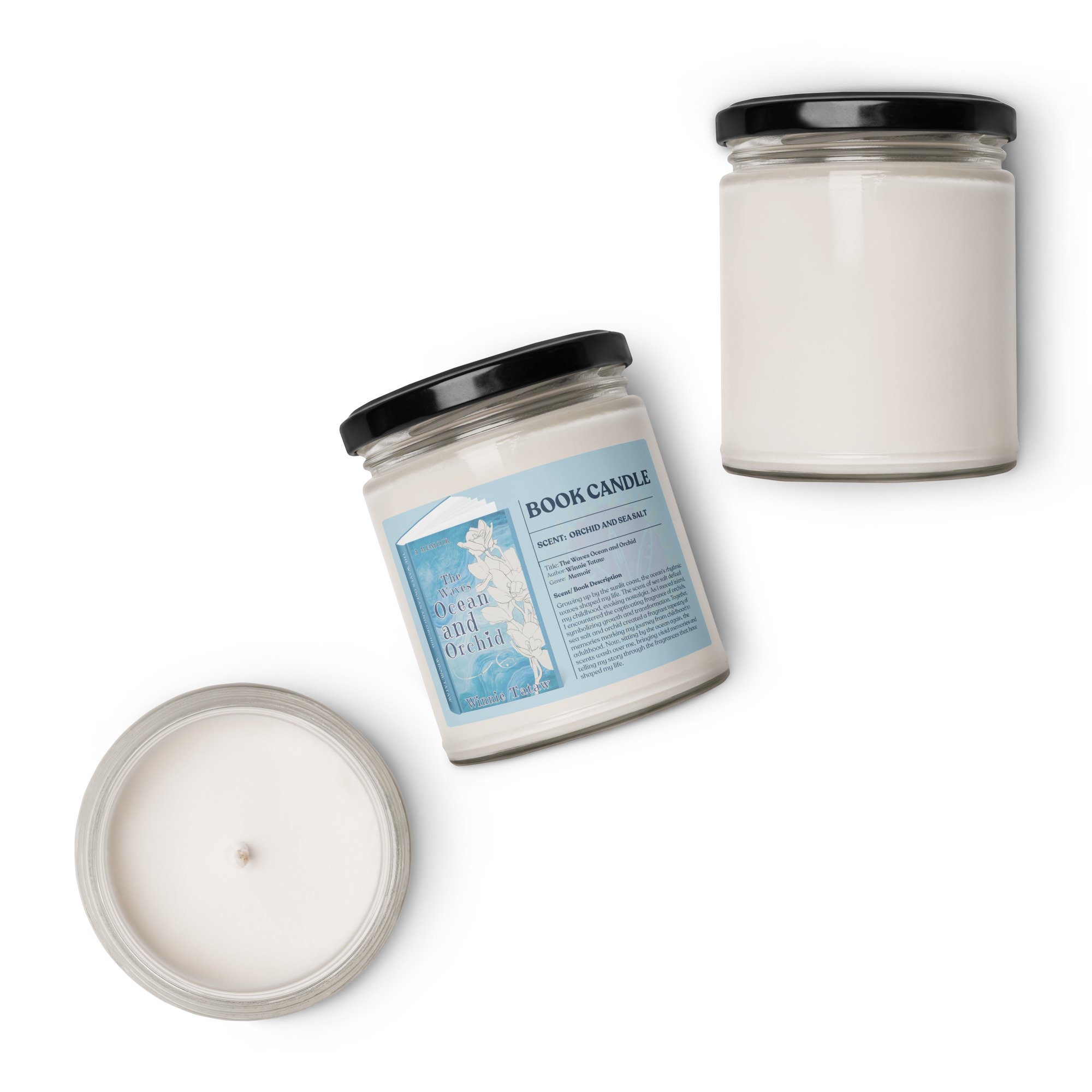 "The Waves Ocean and Orchid" Scented Soy Book Candle