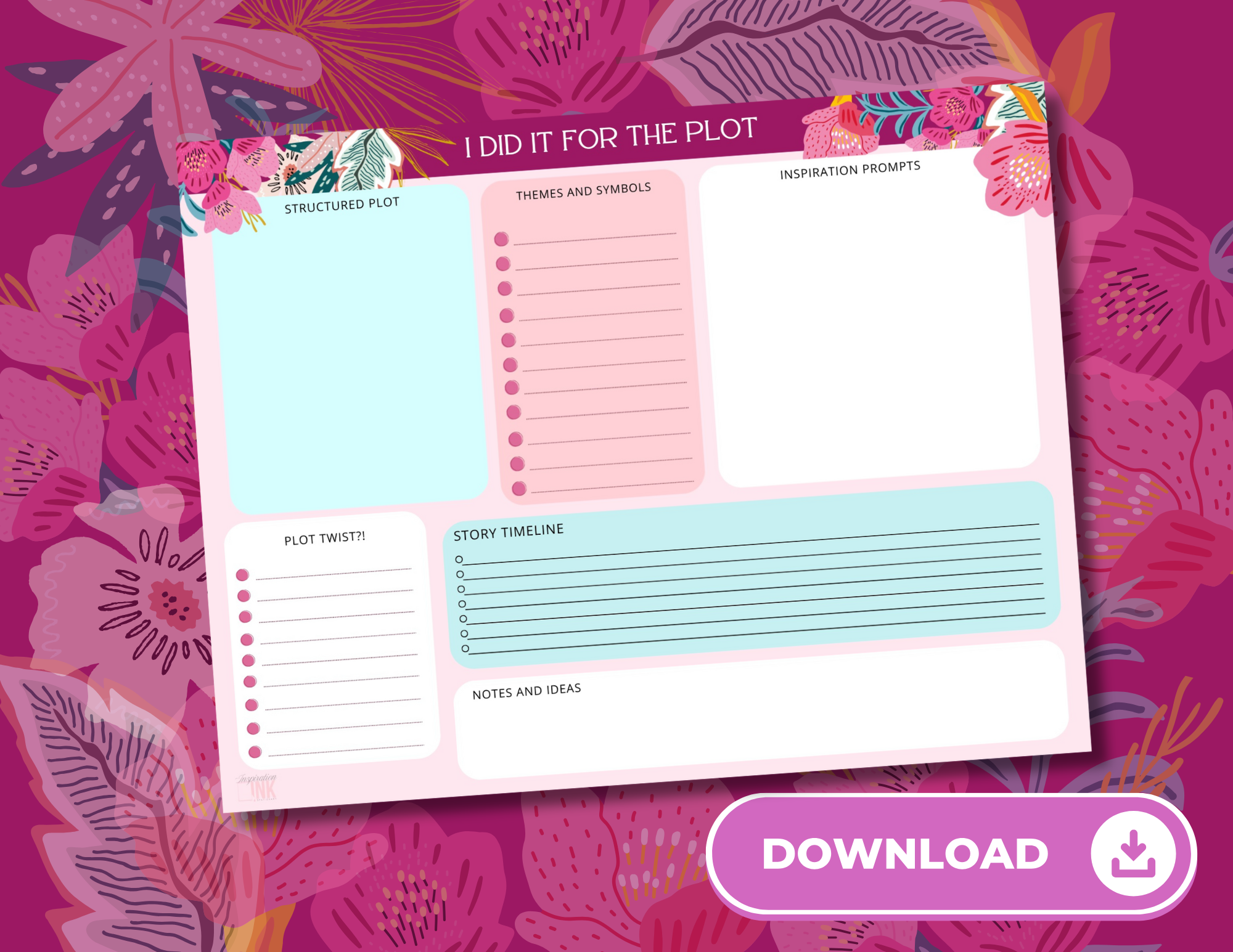 "I Did it For The Plot" Plot Planner Notepad Download