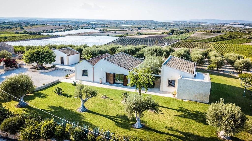 View of garden from above
