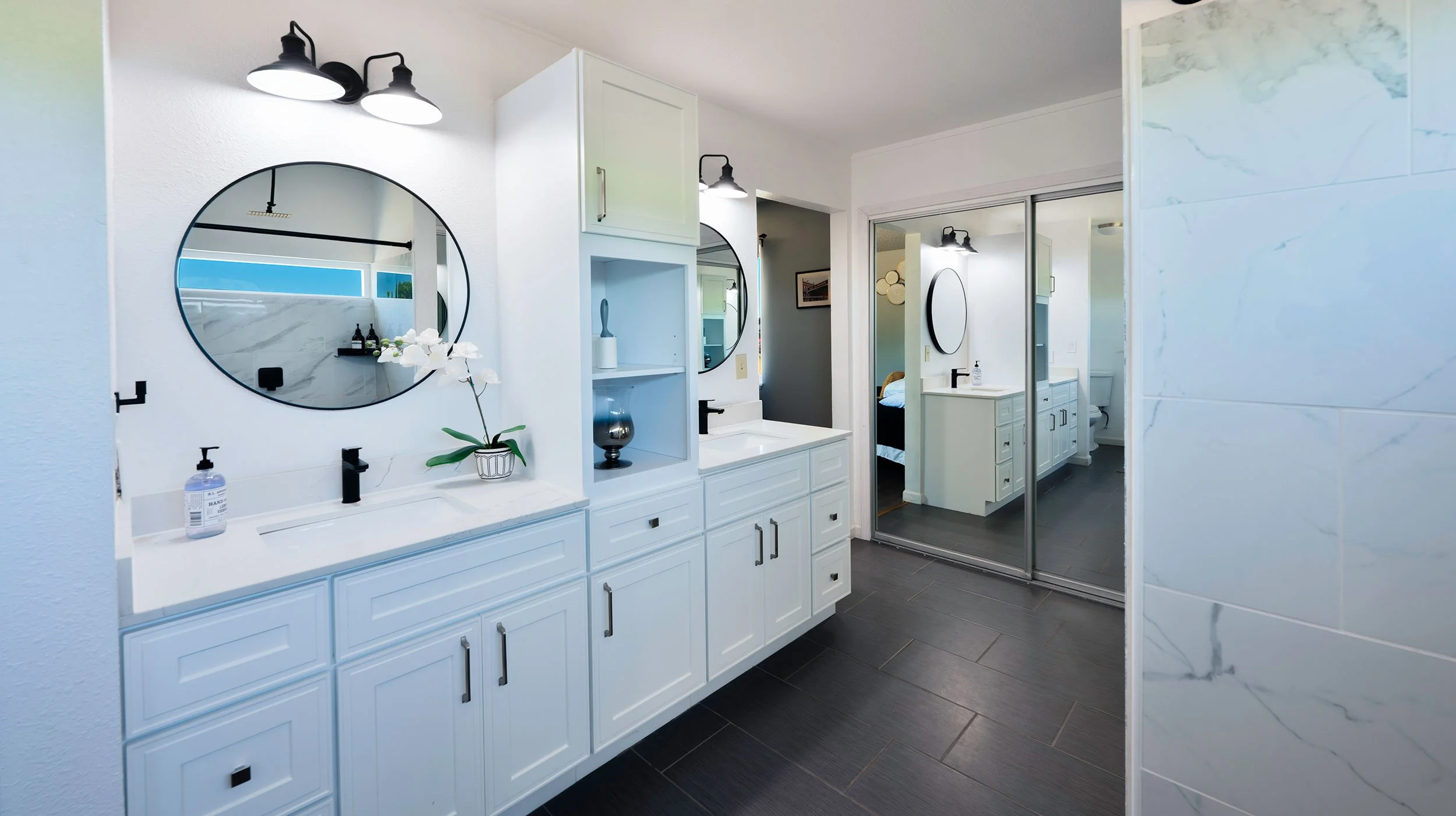 Professional real estate media by Volo Foto — photography, video, virtual tours, floor plans, and FAA Part 107 certified drone services in Sacramento, Elk Grove, Galt, and Lodi — luxury home master bathroom.
