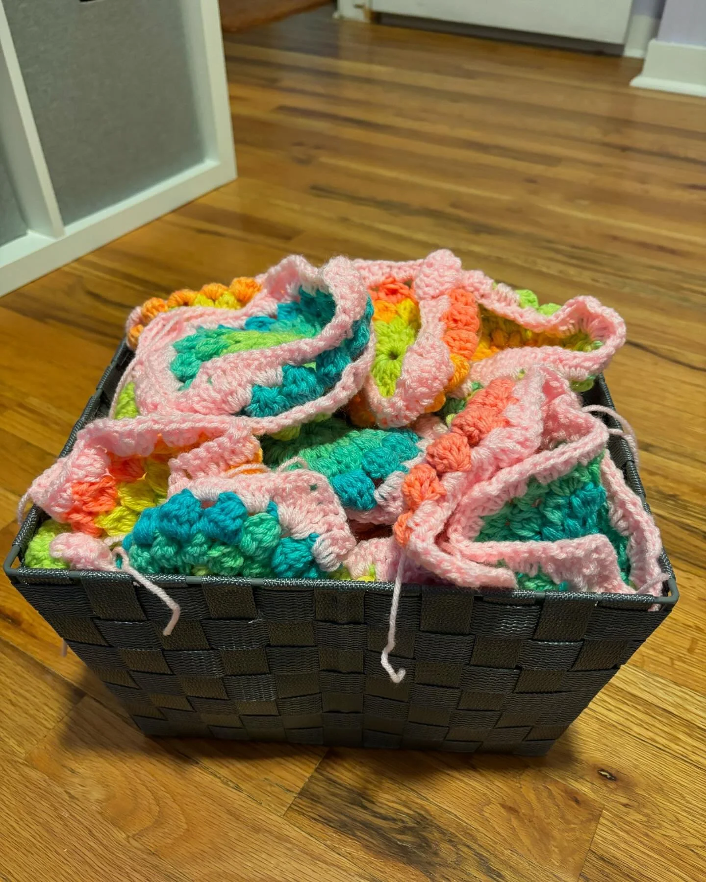 Progress update: squares are all done and I&rsquo;ve planned out how I want to arrange them. Next steps are blocking and putting it all together!