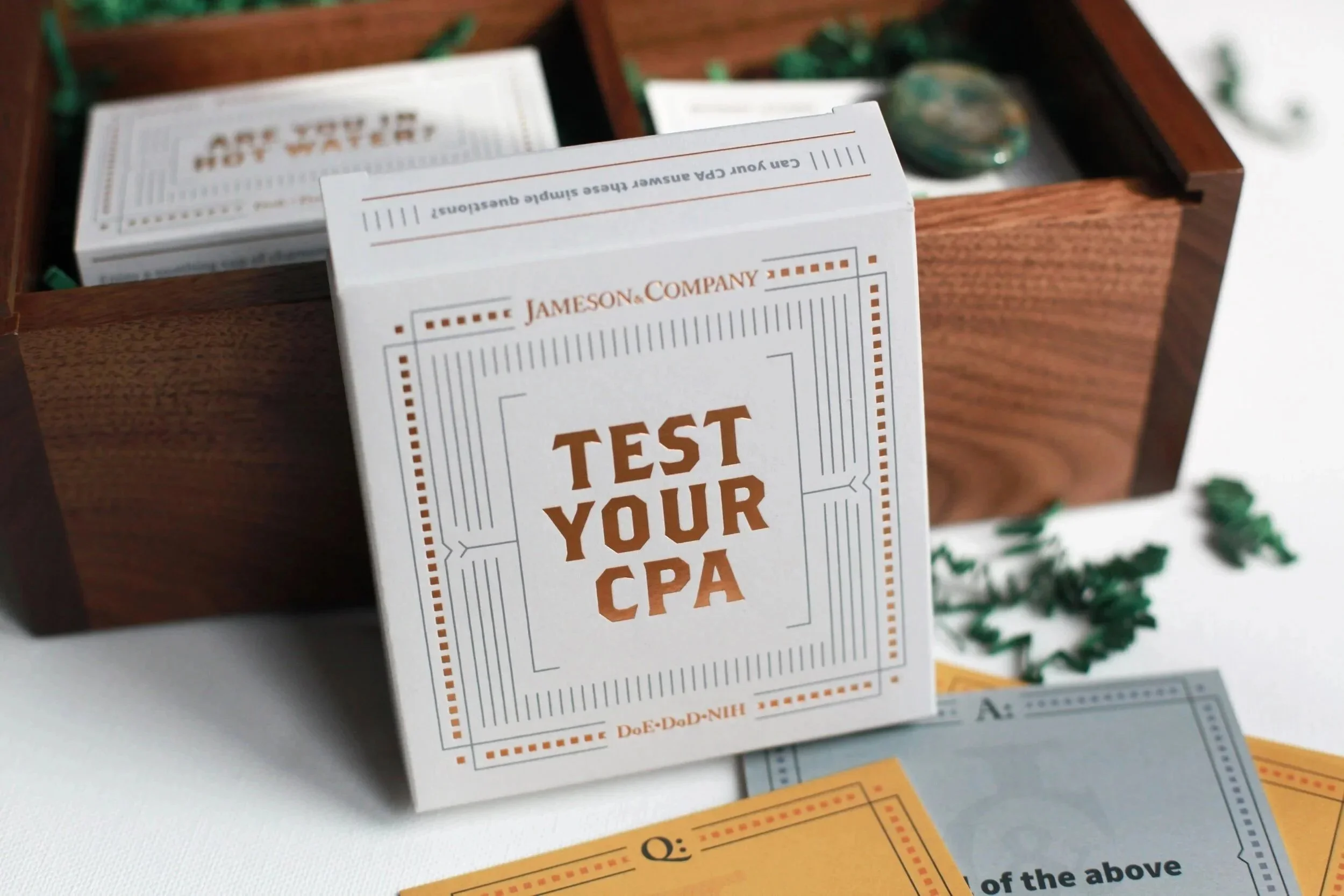 By overprinting flashcard sets, we gave our client an intriguing, interactive leave-behind for meetings and events.